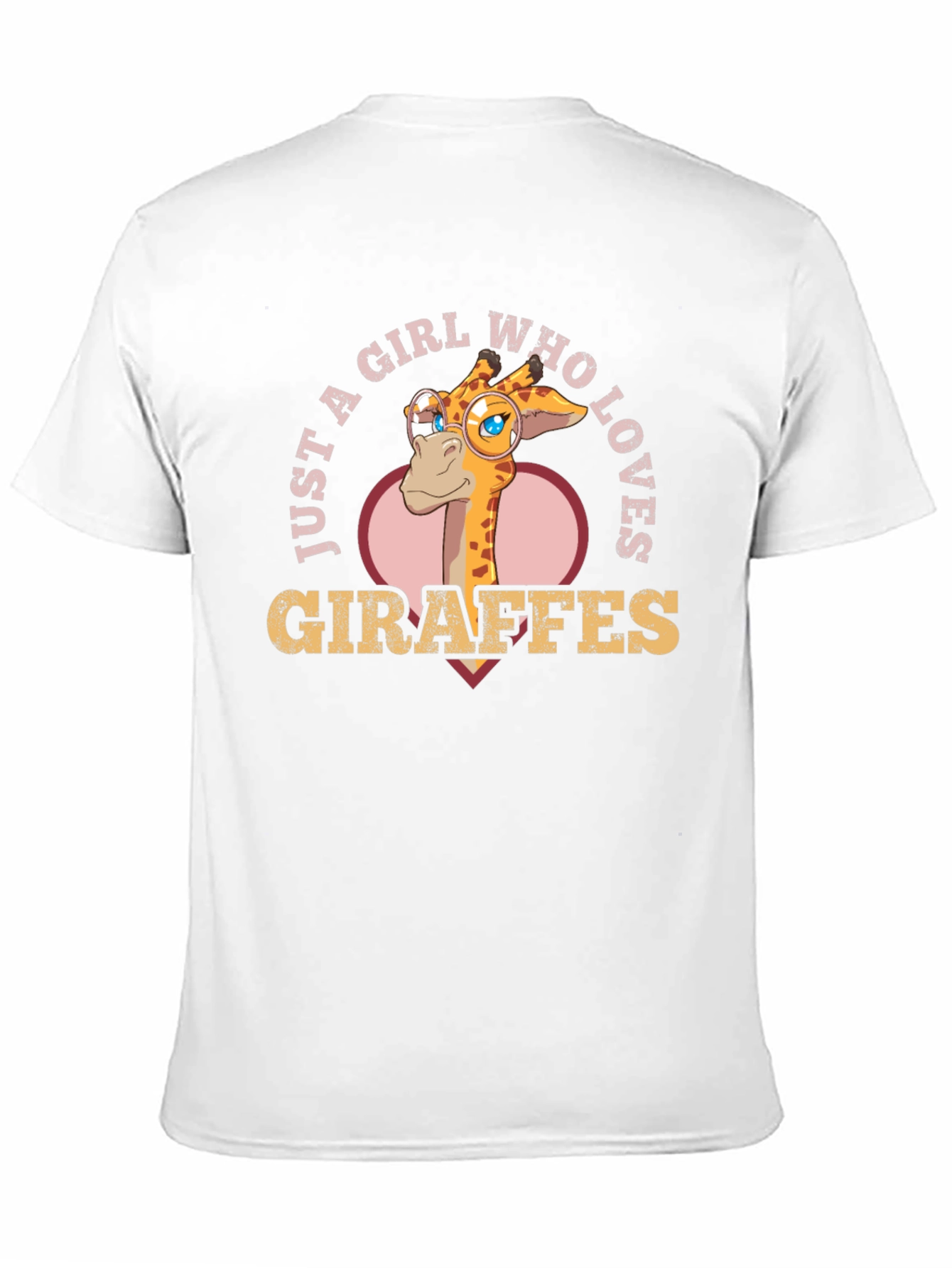 Black Giraffe Lover's Tee: Just a Girl Who Loves Giraffes T-Shirt view 11