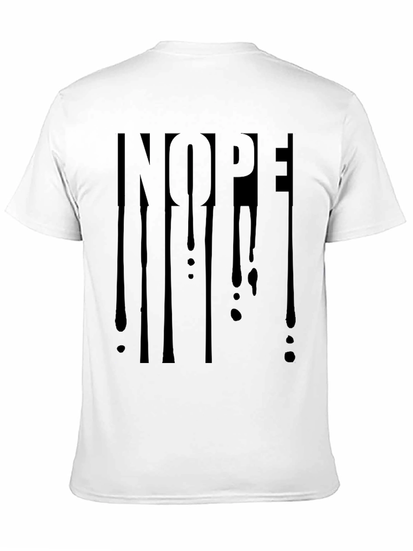 Black Men's Black "Nope!" Graphic Print T-Shirt view 11