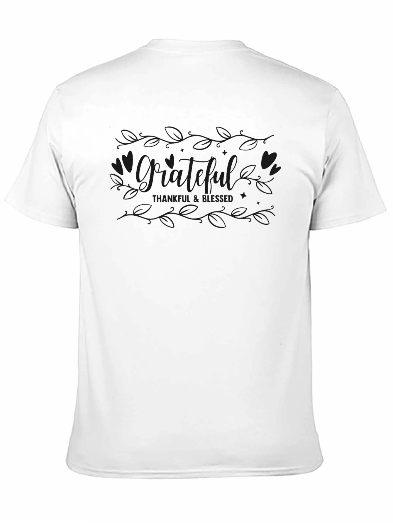 Black Grateful, Thankful, Blessed Black T-Shirt view 11