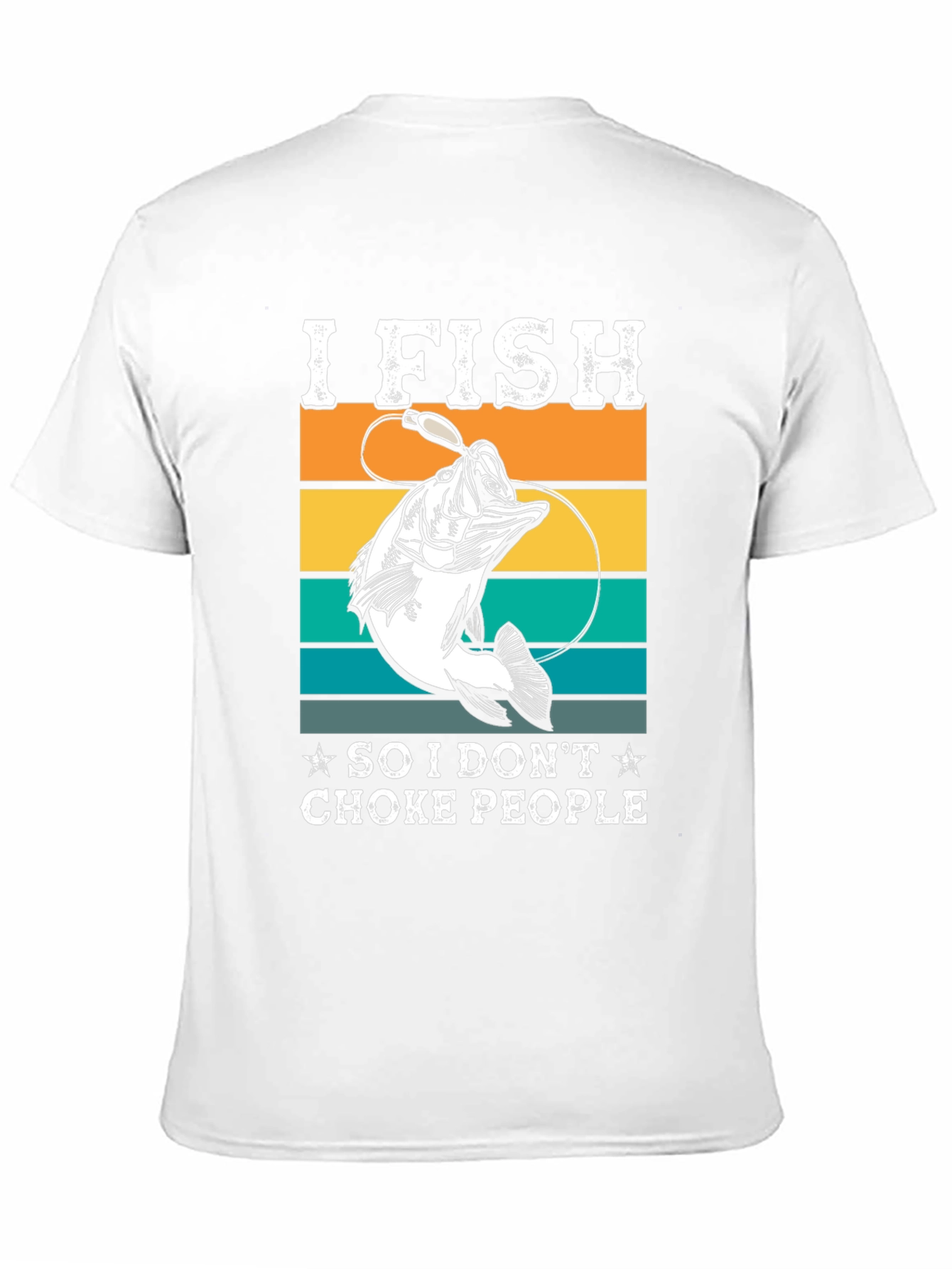 Black I Fish Funny Graphic T-Shirt view 11