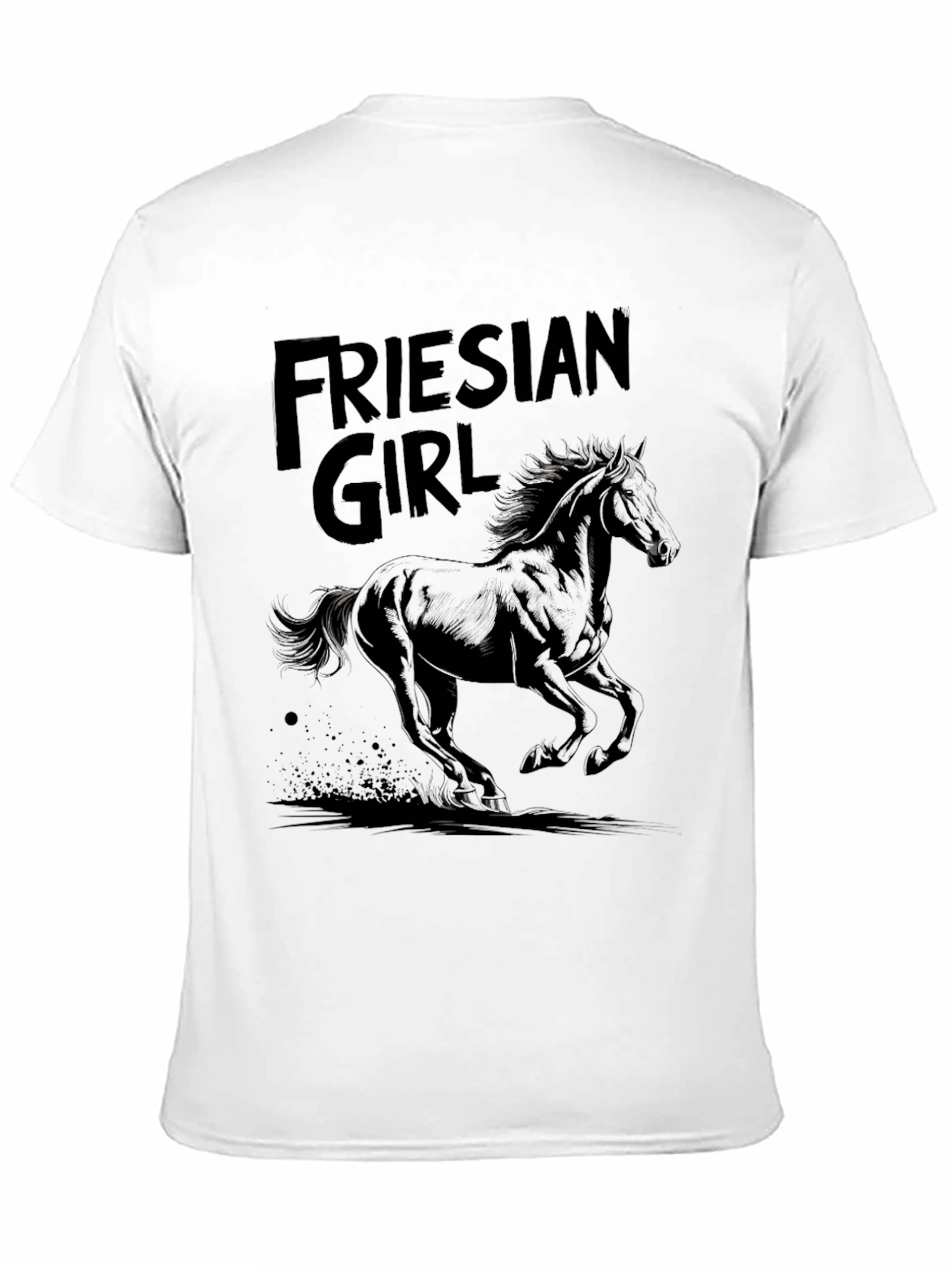 Black Friesian Girl Graphic Tee view 11
