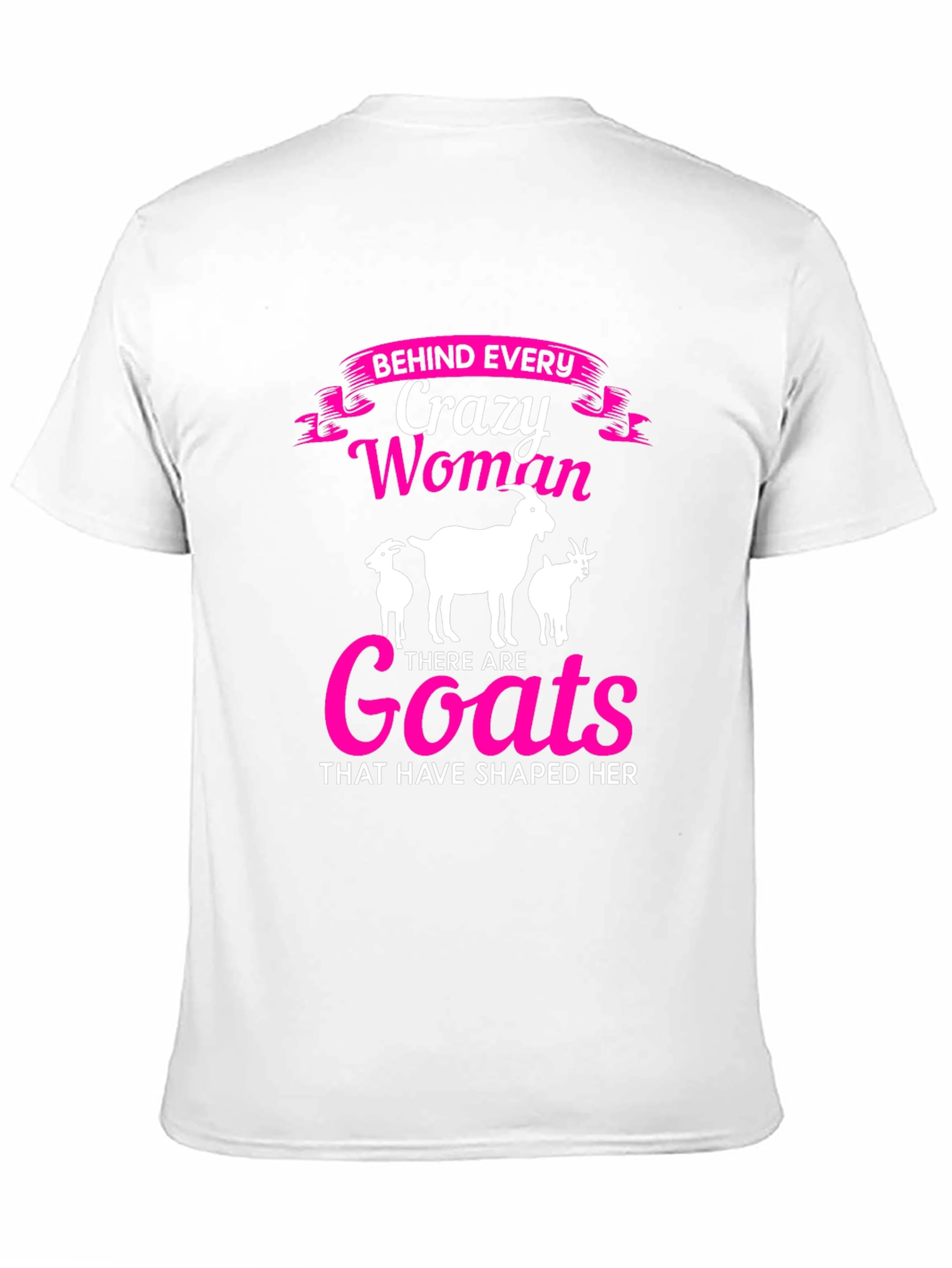 Black Crazy Woman Goats T-Shirt - Black view 11