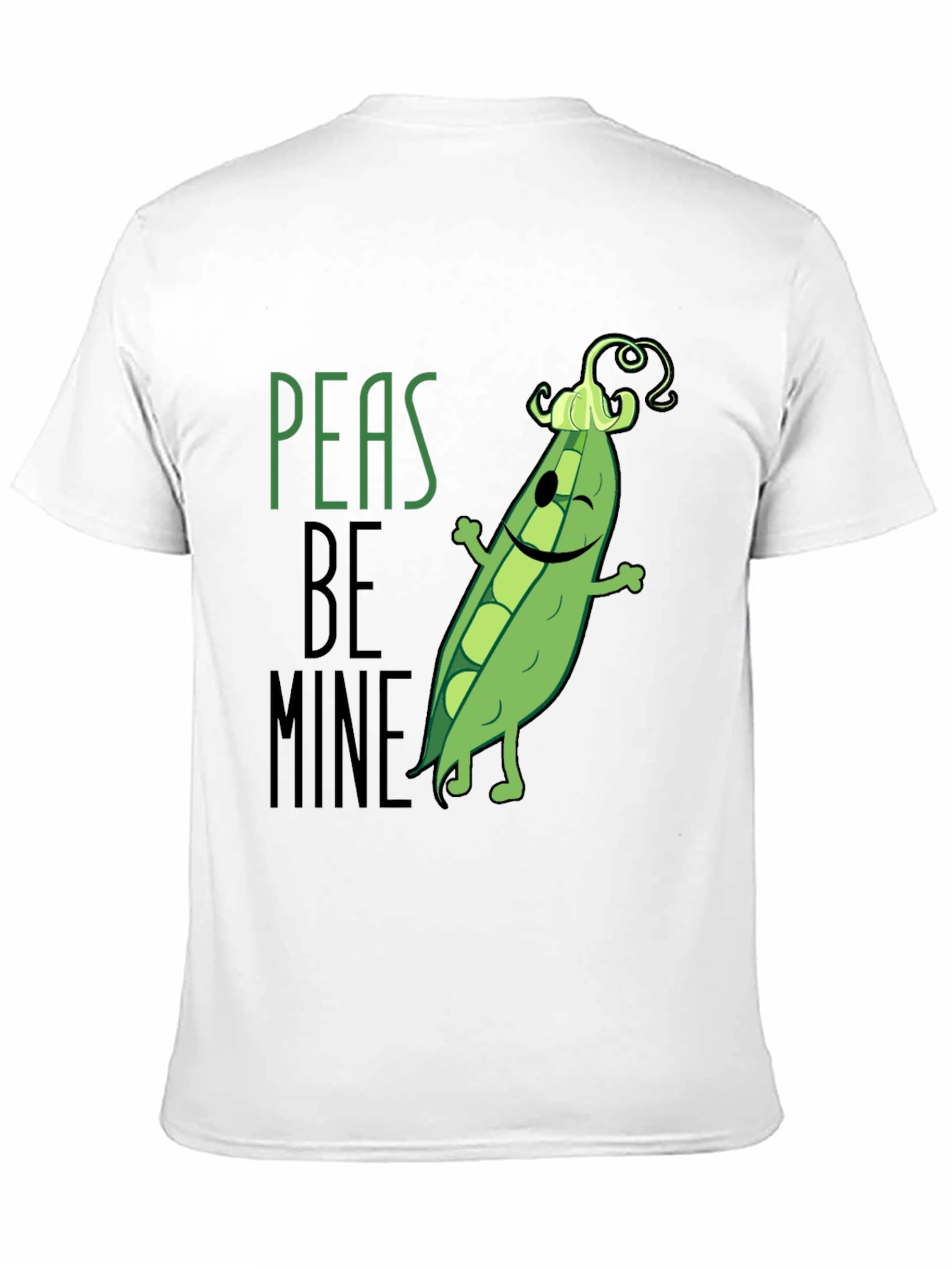 Black Peas Be Mine Graphic T-Shirt - Cute Food Pun Tee view 11