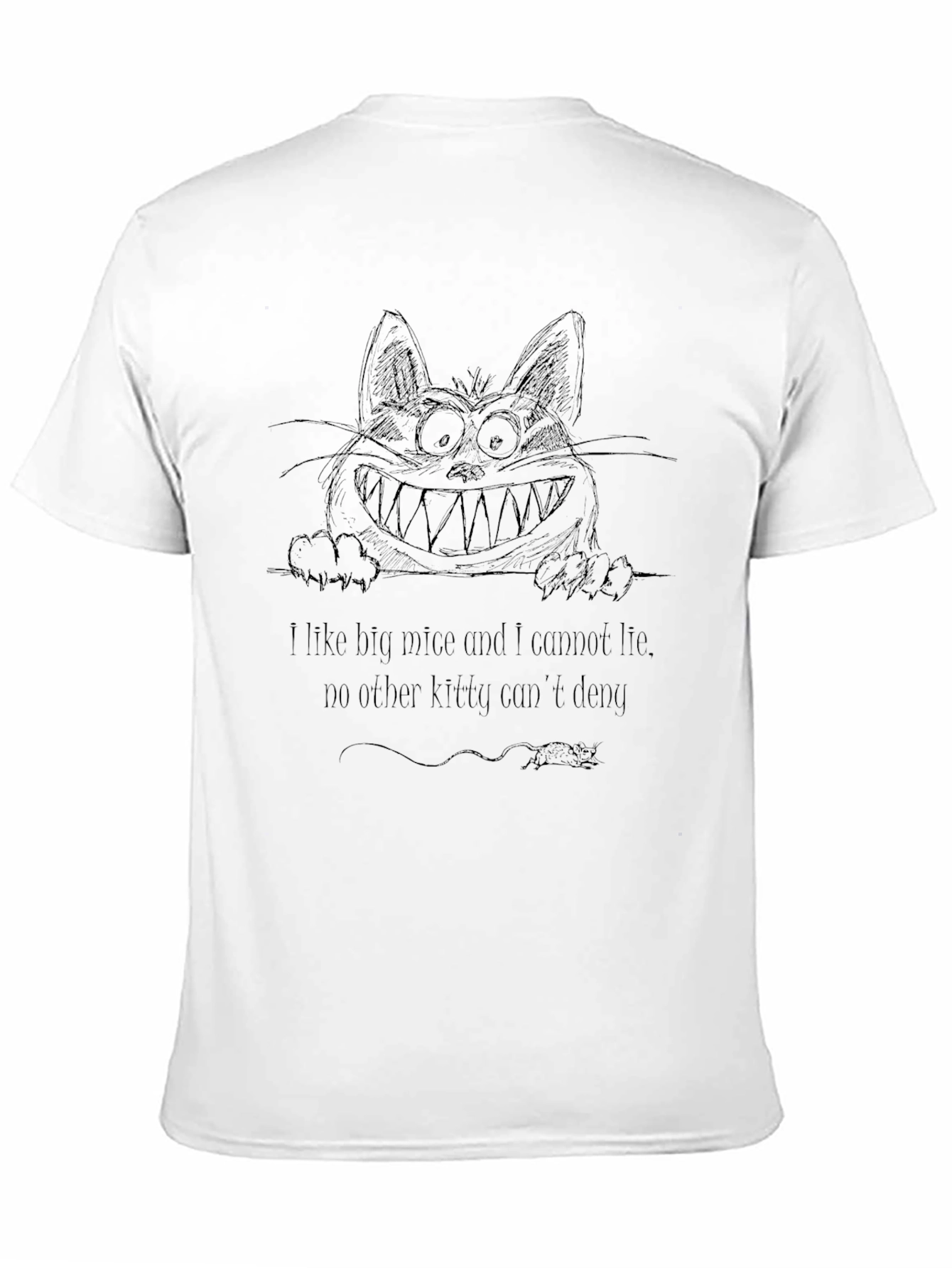 Black Funny Cat Big Mice Black T-Shirt view 11