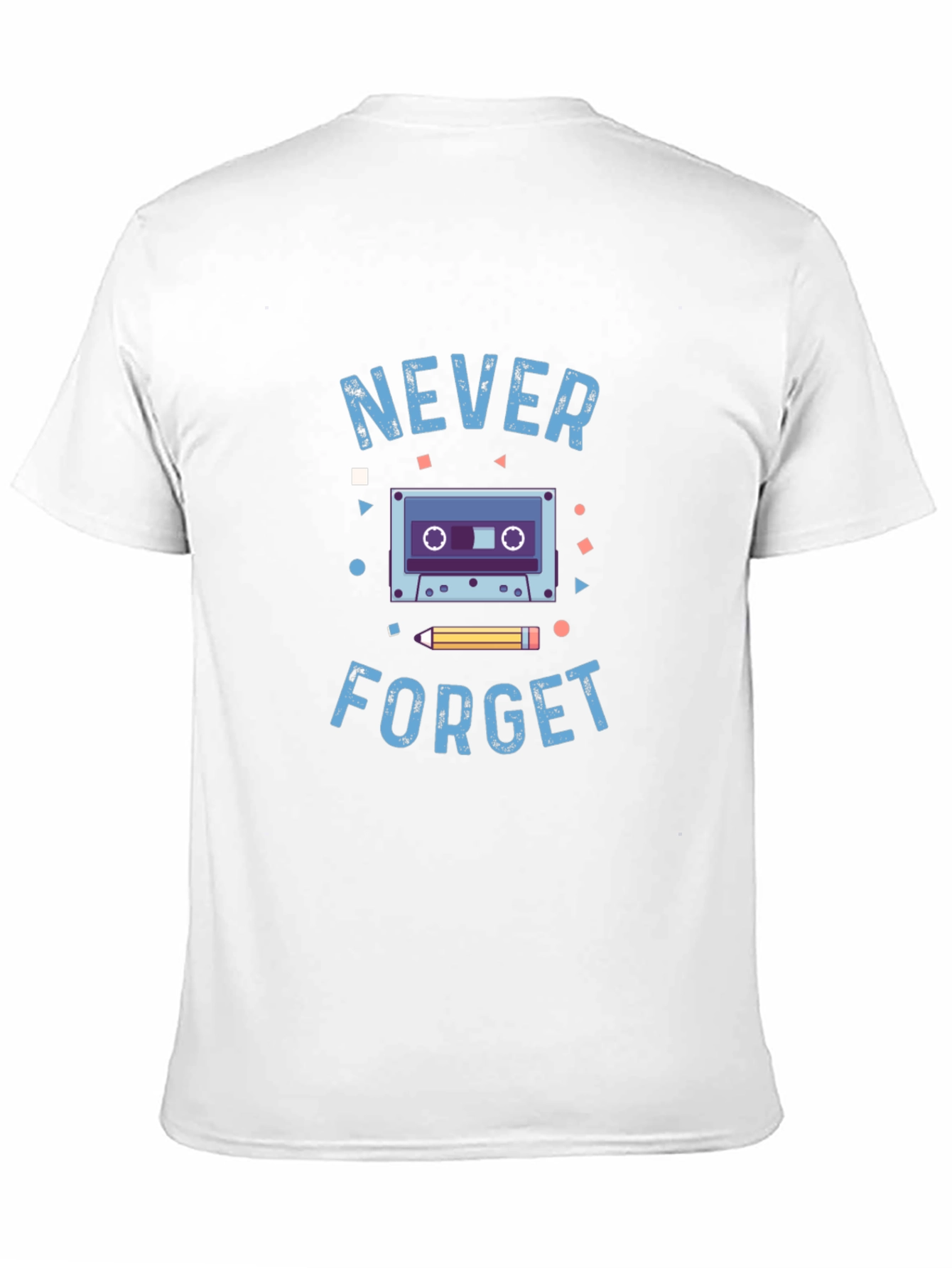 Black Retro Cassette Tape Never Forget Graphic Tee view 11