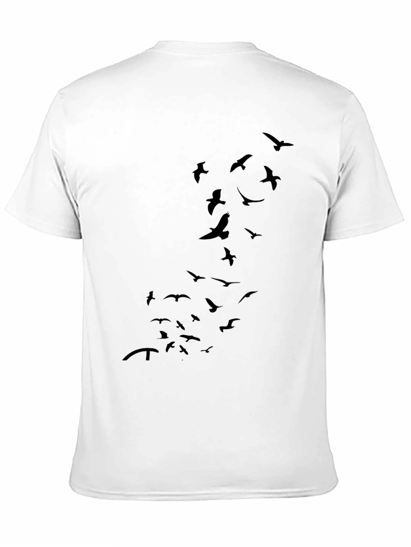 Black Black T-Shirt with Flying Bird Graphic view 11