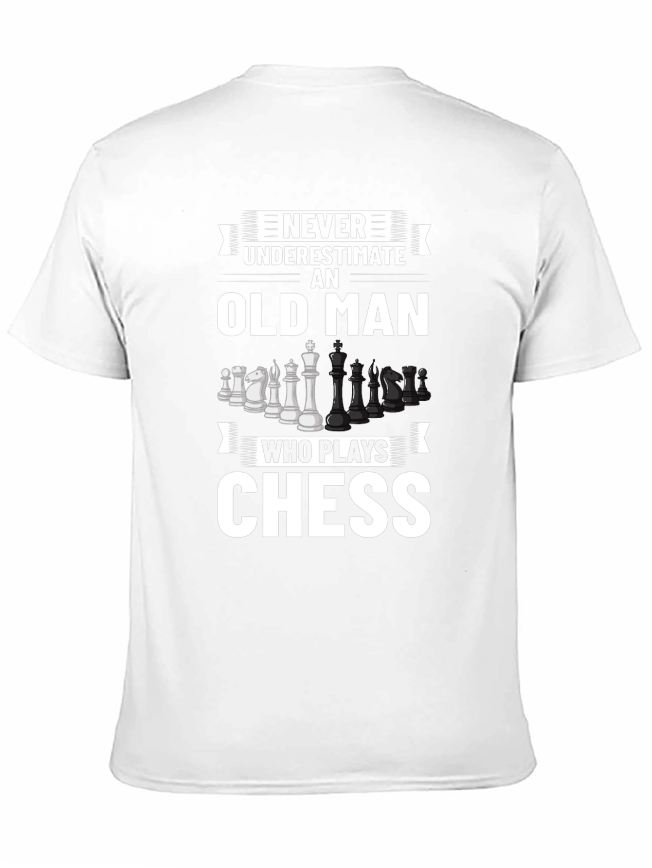 Black Never Underestimate Chess Old Man T-Shirt view 11