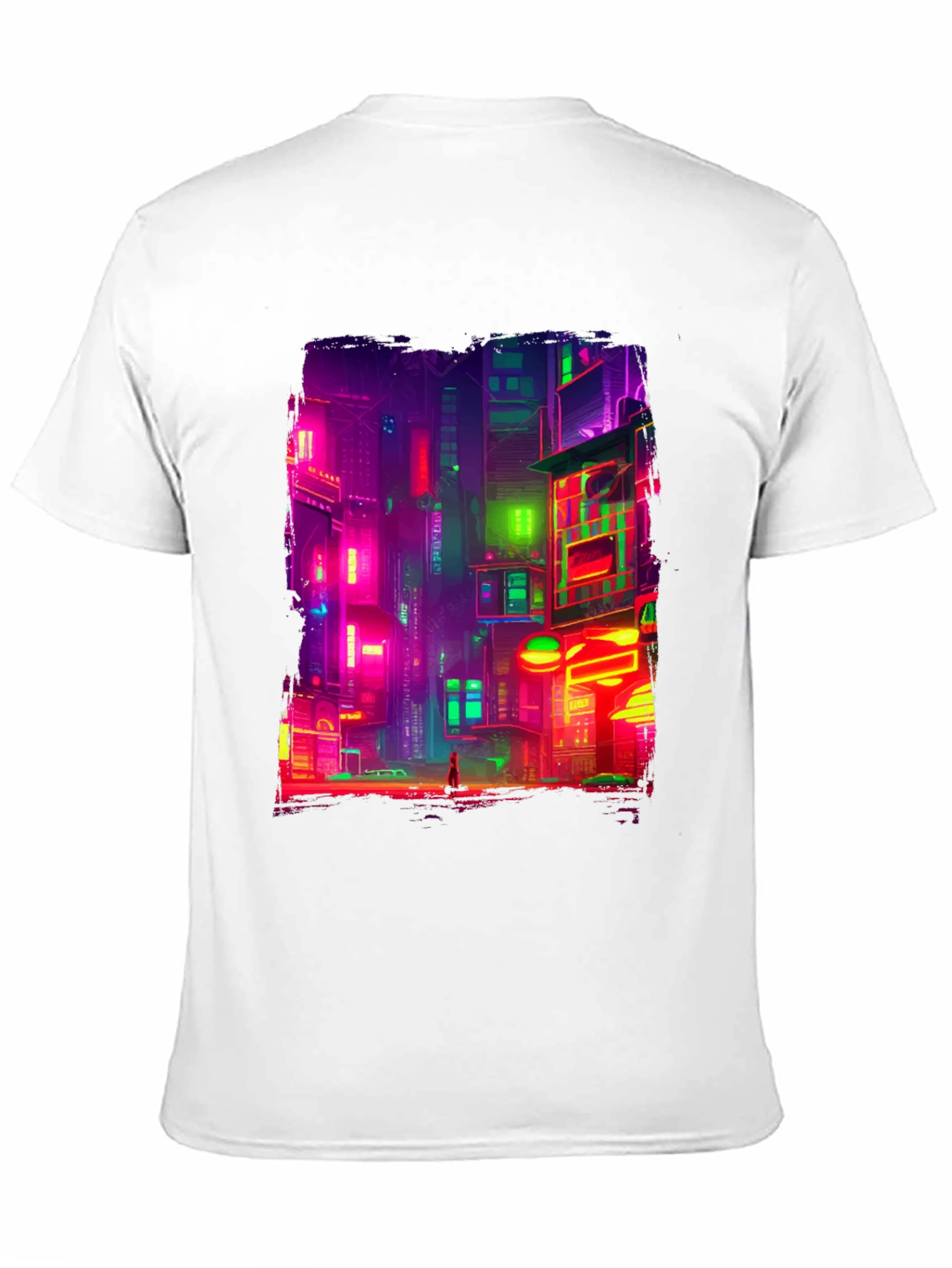 Black Cyberpunk Cityscape Graphic Tee view 11