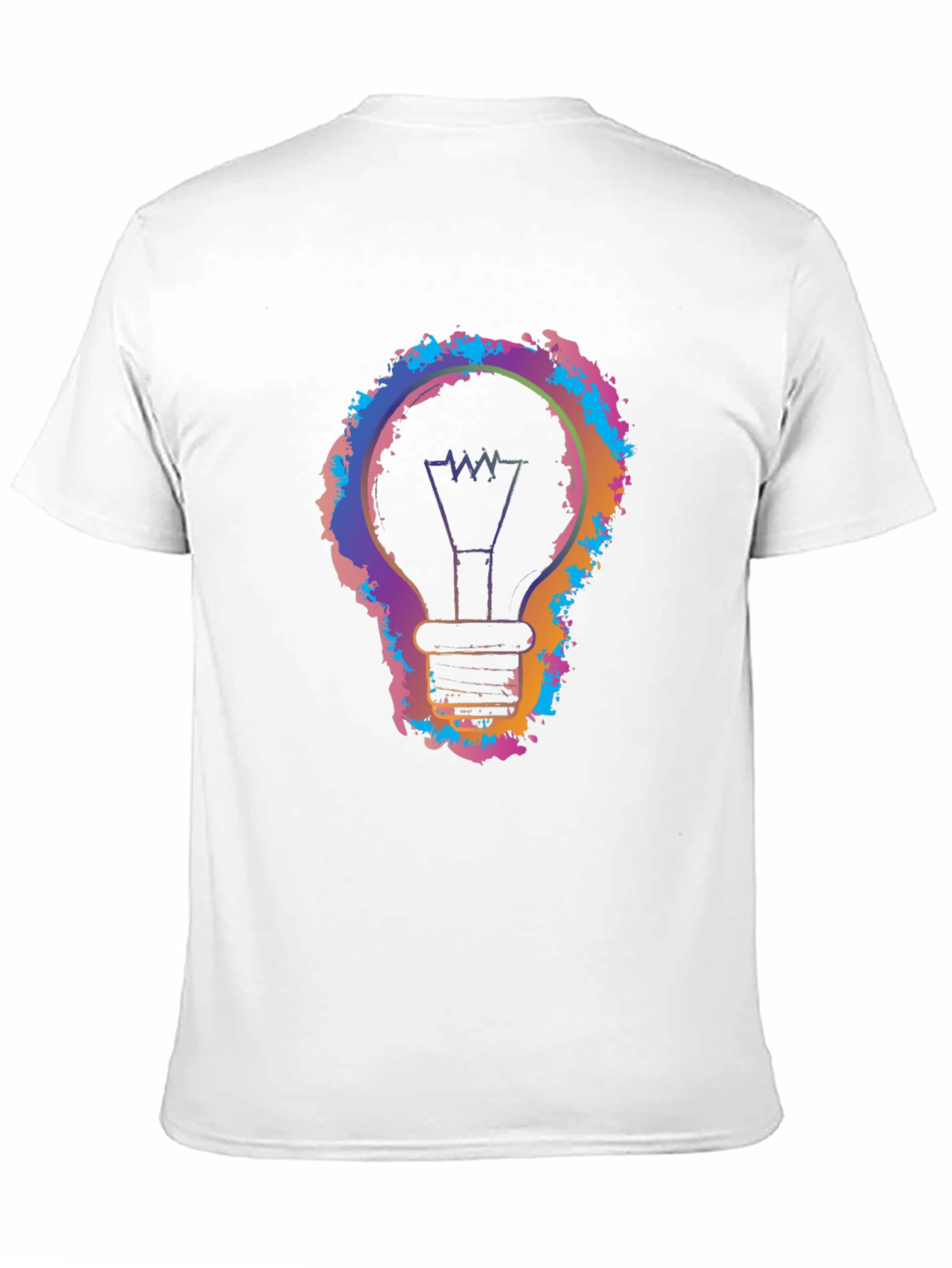 Black Colorful Light Bulb Graphic Black T-Shirt view 11