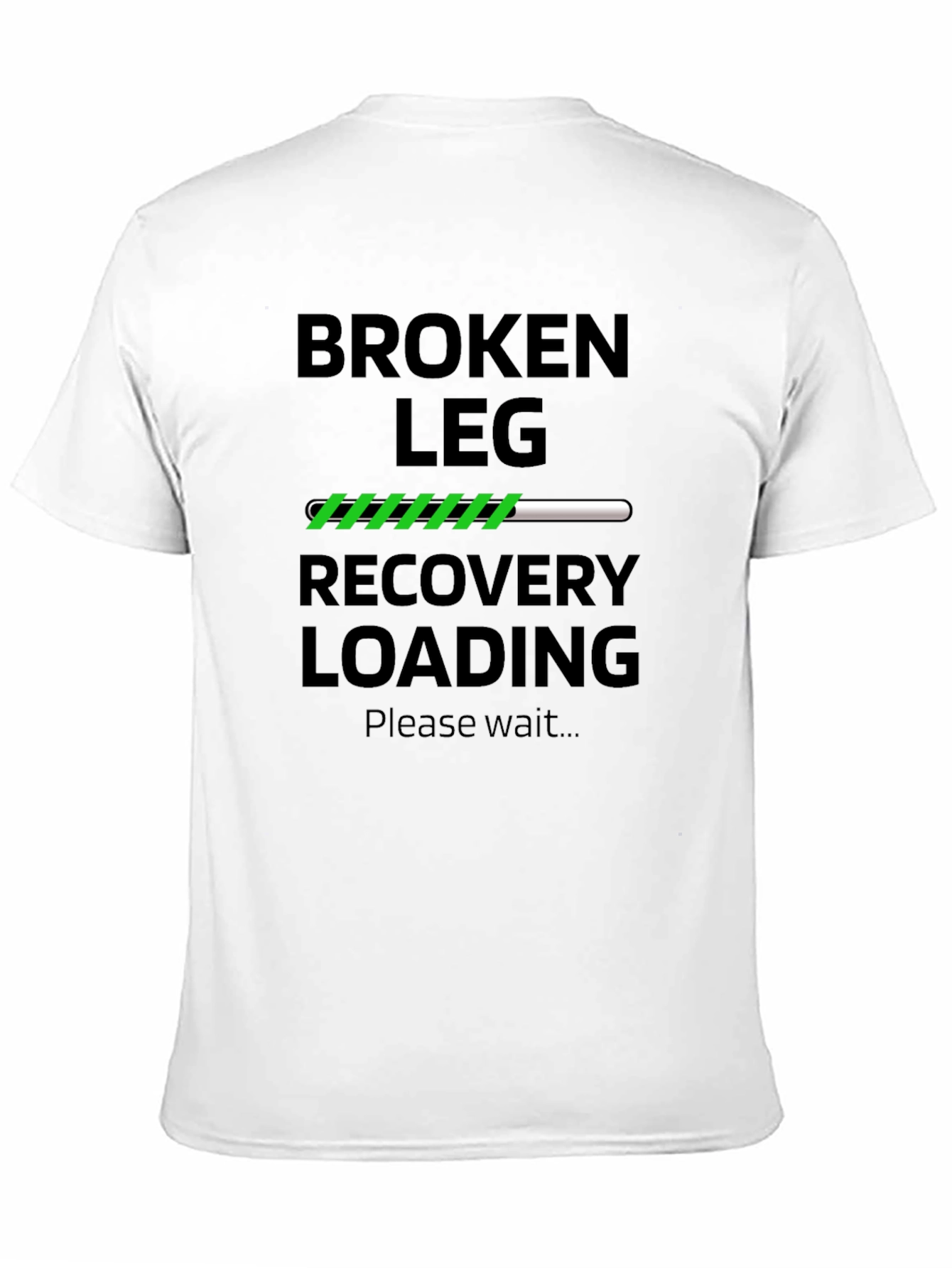 Black Broken Leg Recovery Loading T-Shirt view 11