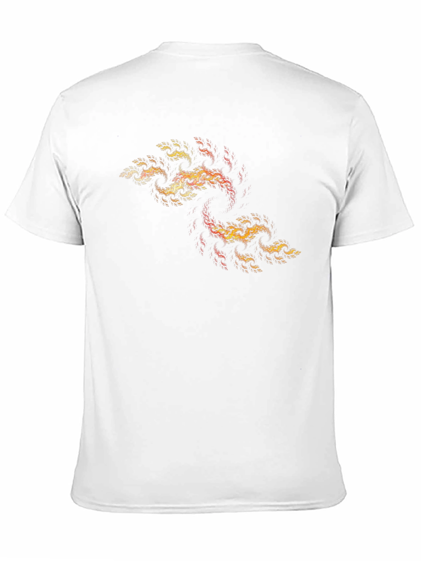 Black Abstract Fractal Fire T-Shirt - Black Cotton Tee view 11