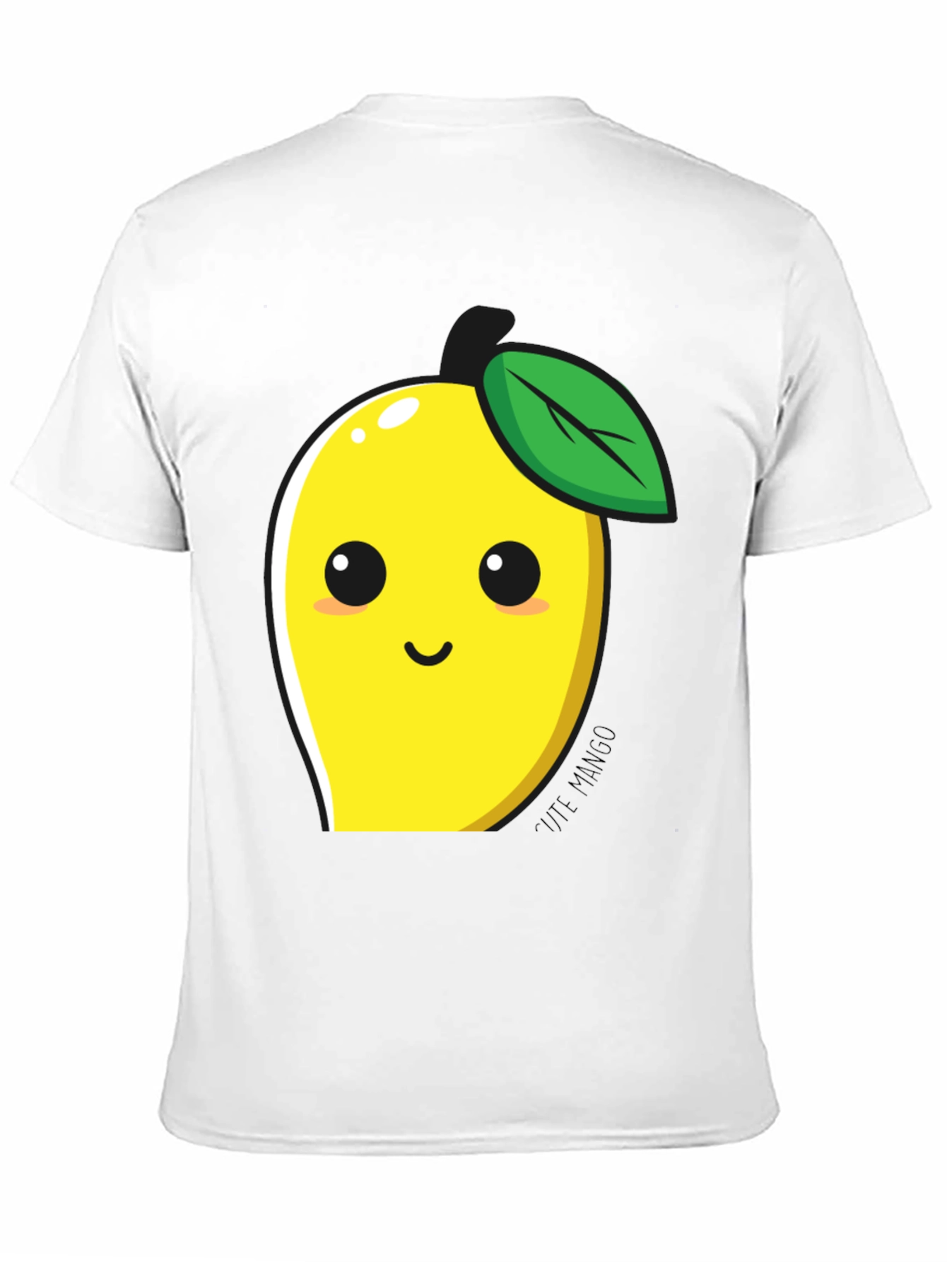 Black Cute Mango Graphic T-Shirt - Black Cotton Blend view 11