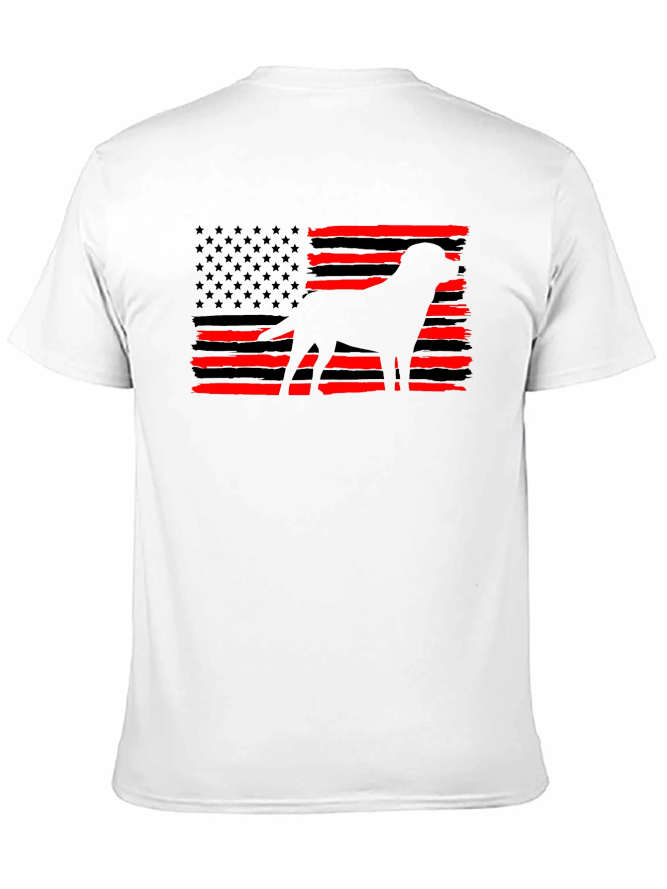 Black American Flag Dog T-Shirt view 11