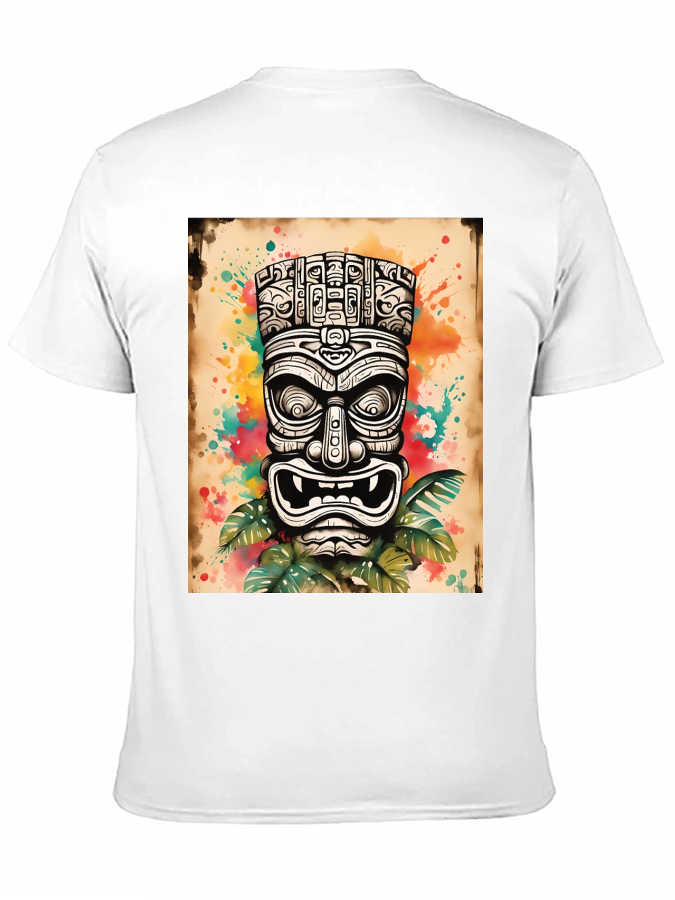 Black Tiki Art Graphic Tee - Men's Black T-Shirt view 11