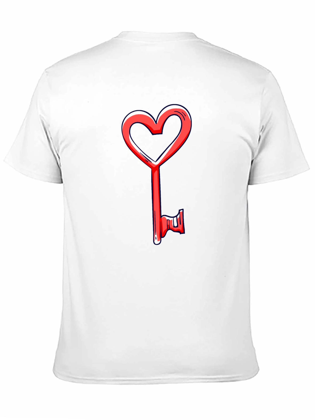 Black Heart Key Graphic Tee - Black Cotton Casual view 11