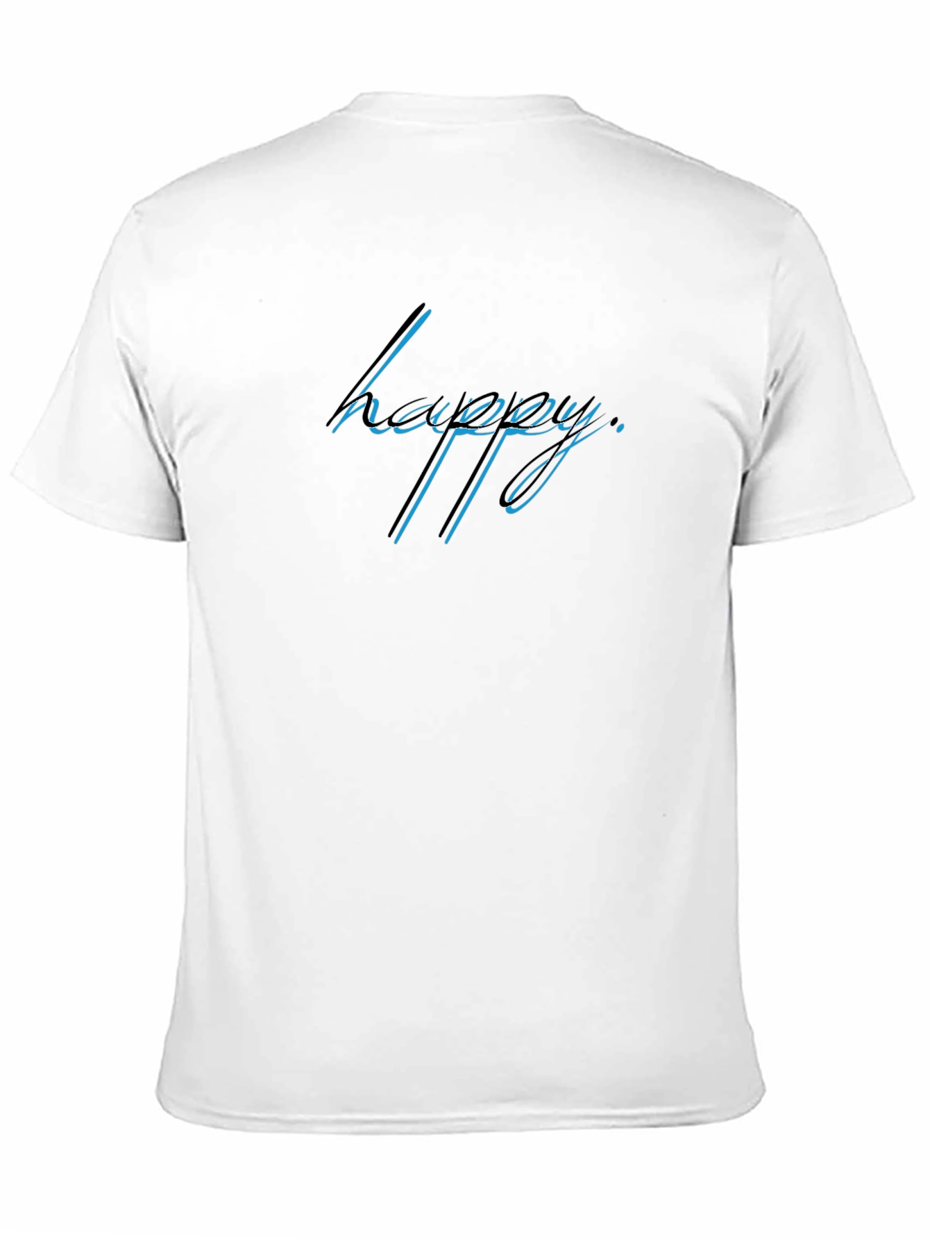 Black Happy Graphic Print Black T-Shirt view 11