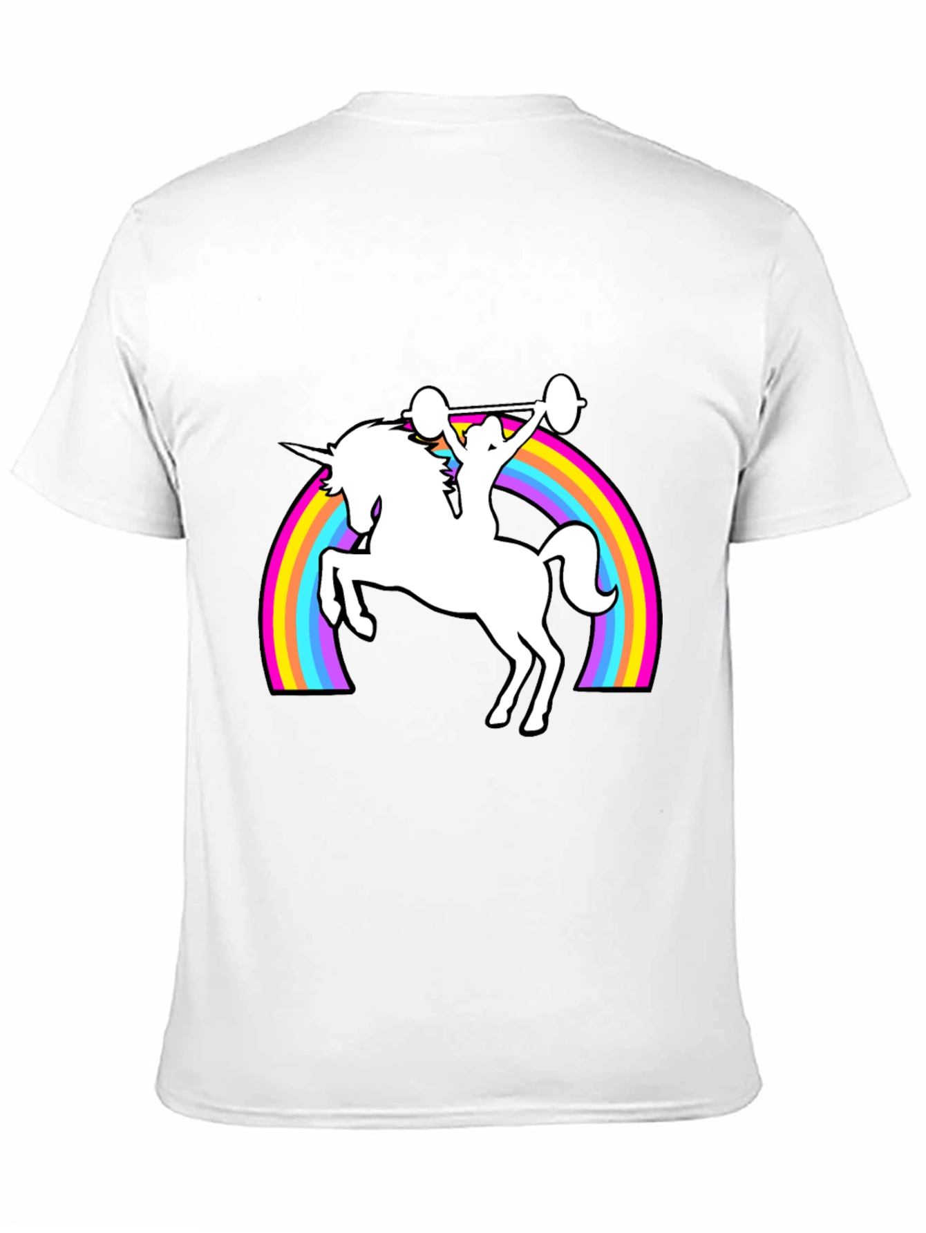 Black Unicorn Weightlifting Rainbow T-Shirt view 11