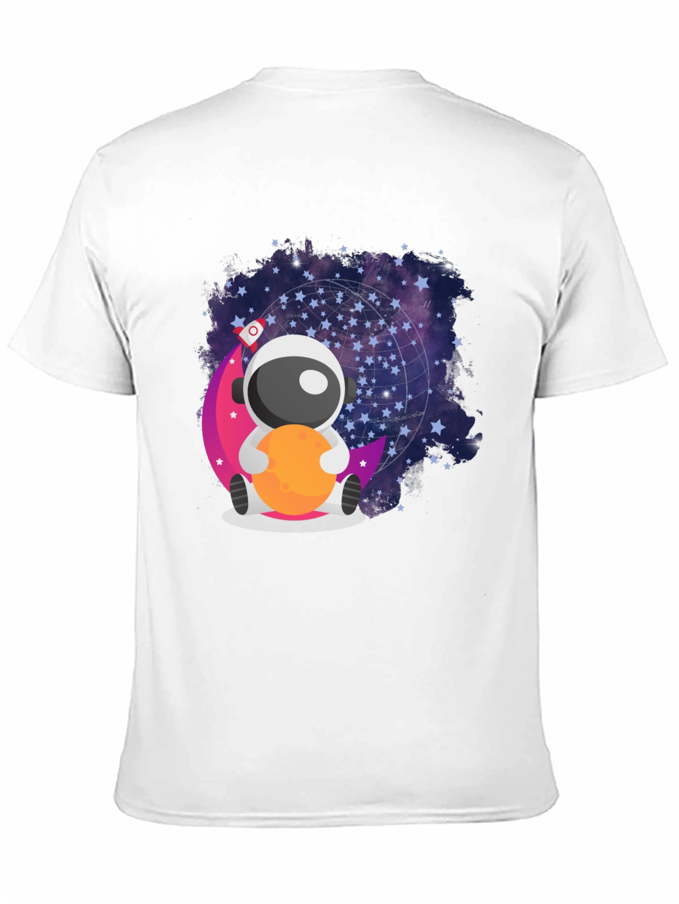 Black Cute Astronaut Moon T-Shirt - Space Lover's Tee view 11