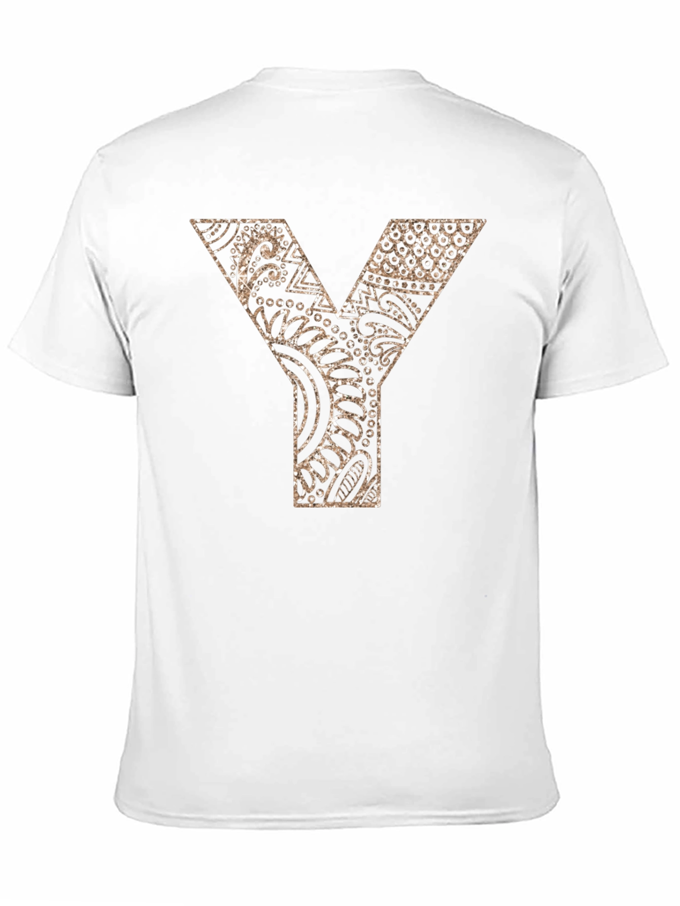 Black Y Letter Patterned Graphic Tee - Black view 11