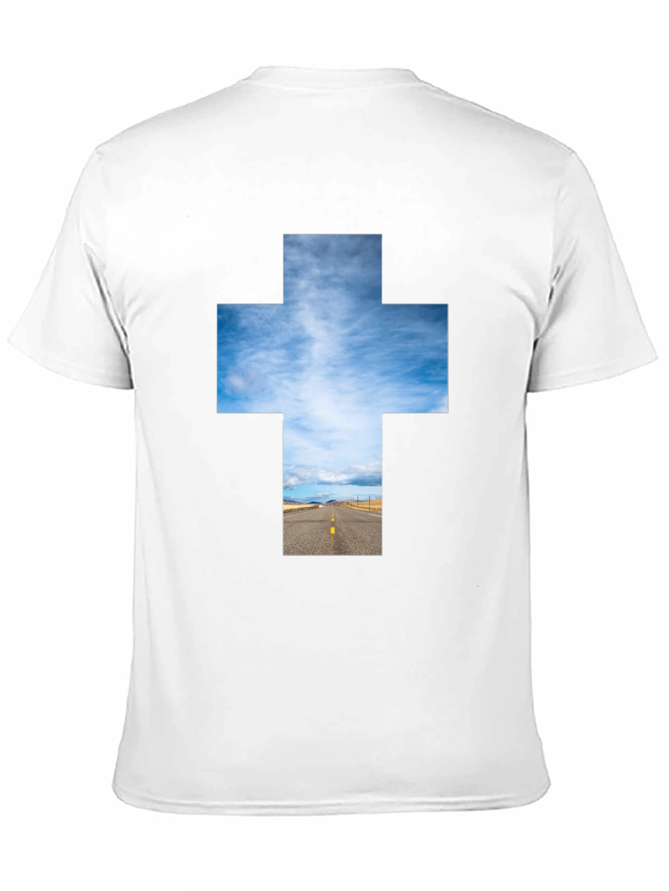 Black Sky Road Cross Graphic Tee - Unisex Black T-Shirt view 11