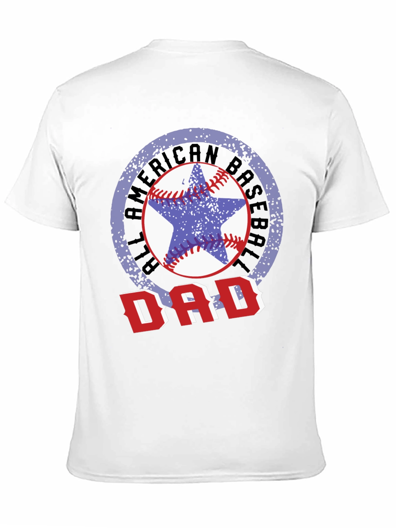 Black All American Baseball Dad T-Shirt view 11