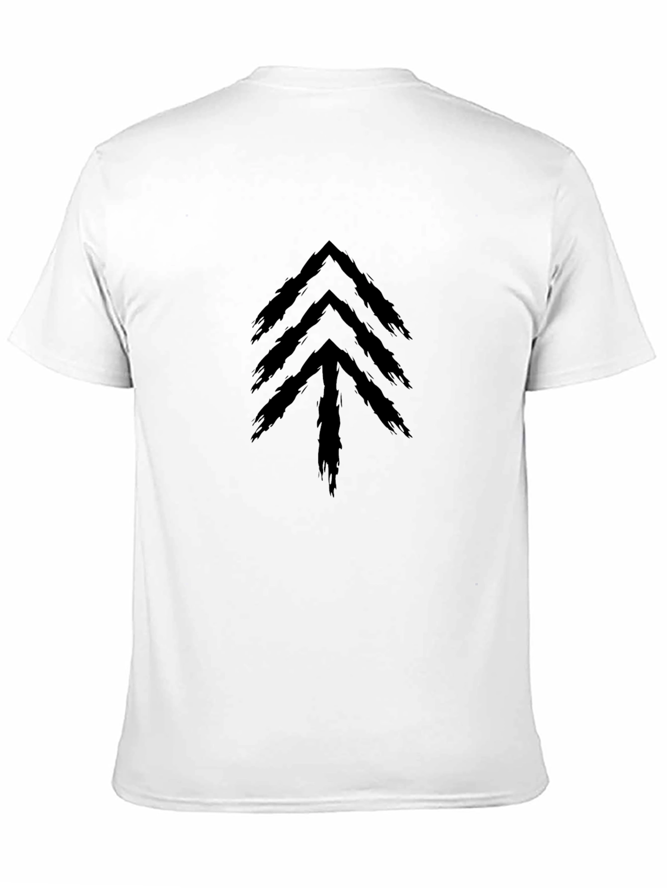 Black Abstract Arrow Tree Graphic Tee - Black Cotton Blend view 11