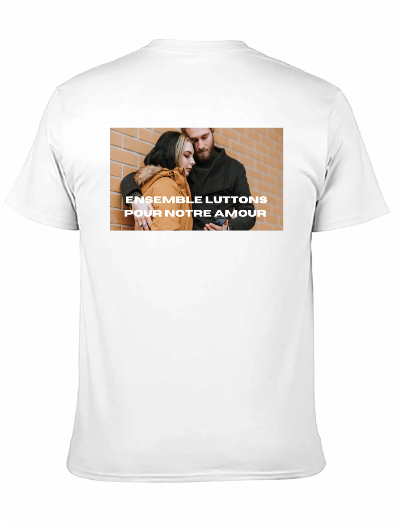 Black Trendy Black Tee with Love Graphic view 11