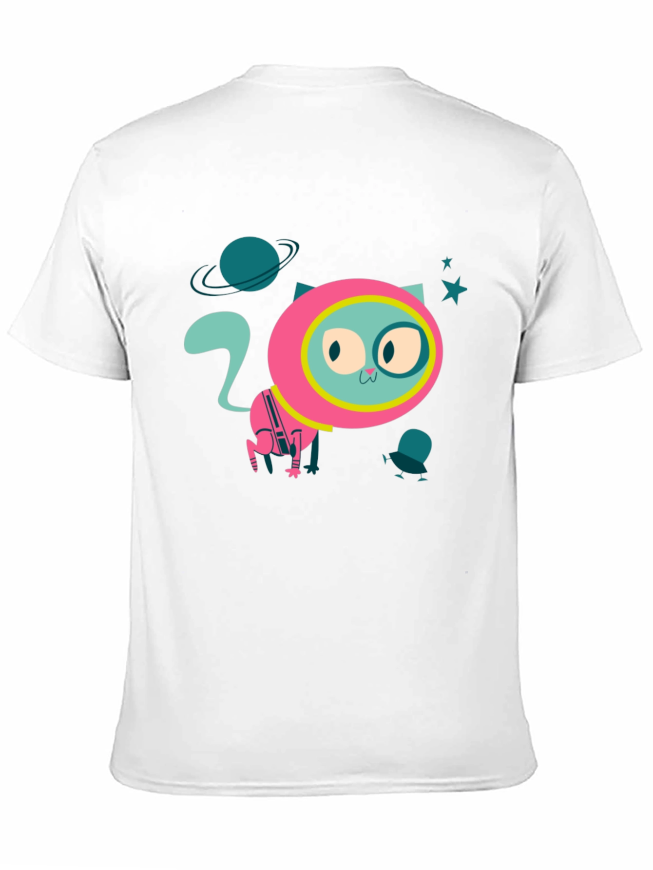 Black Cat Astronaut Graphic T-Shirt - Space Kitty Tee view 11