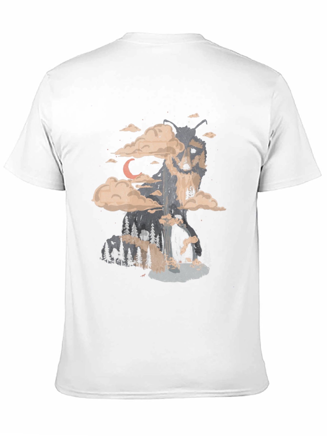 Black Wolf Landscape Graphic Tee - Nature Inspired Print view 11