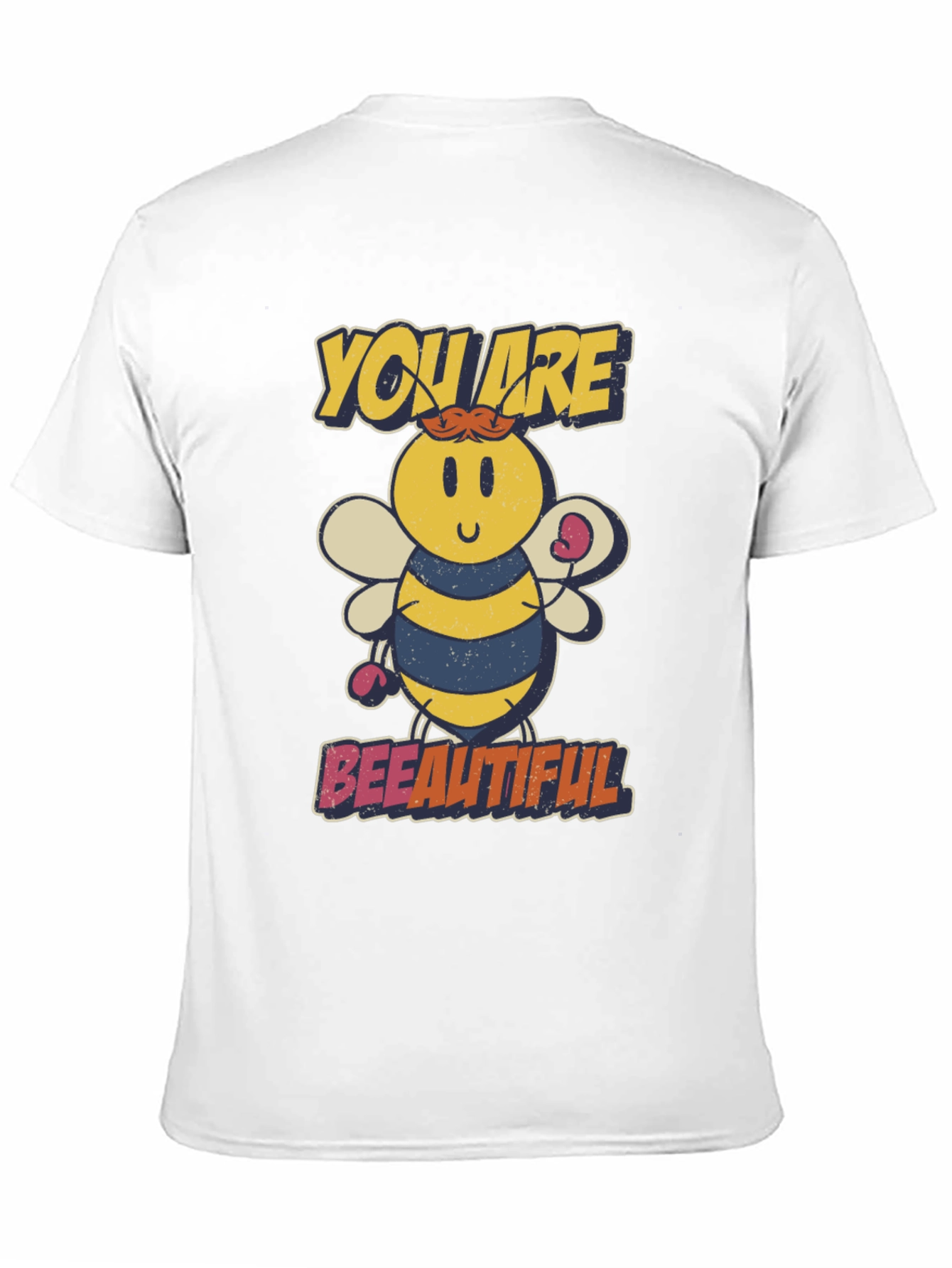 Black Bee-utiful Cartoon Bee Graphic T-Shirt view 11