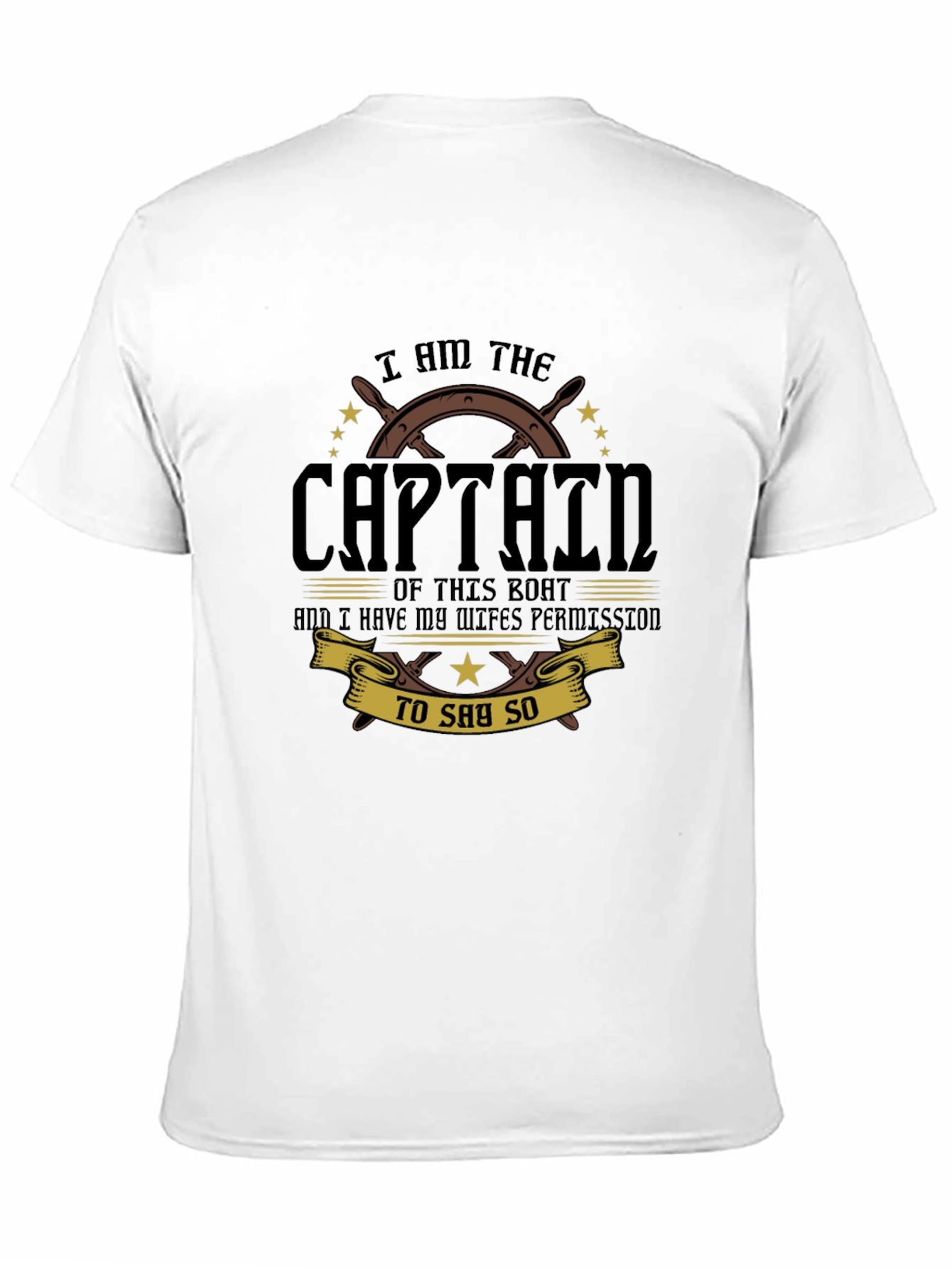 Black I Am The Captain T-Shirt view 11