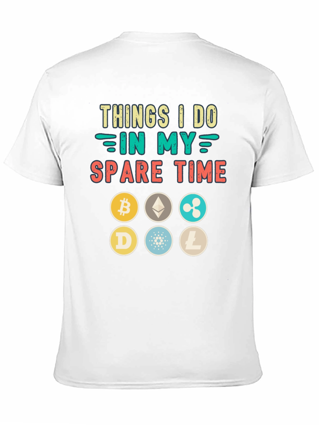 Black Crypto Spare Time T-Shirt - Bitcoin, Ethereum, Dogecoin view 11