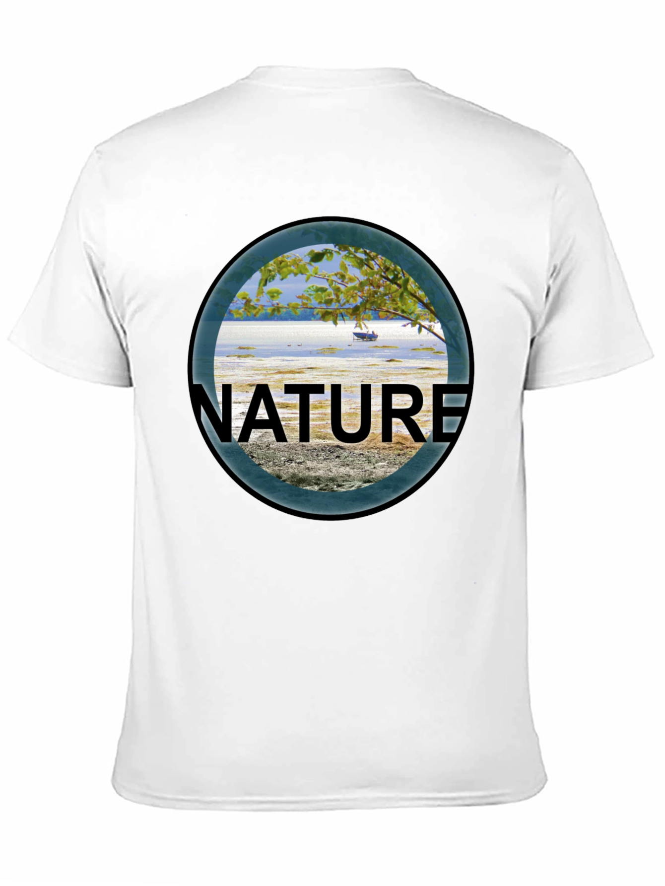 Black Nature Scene Graphic Black T-Shirt view 11
