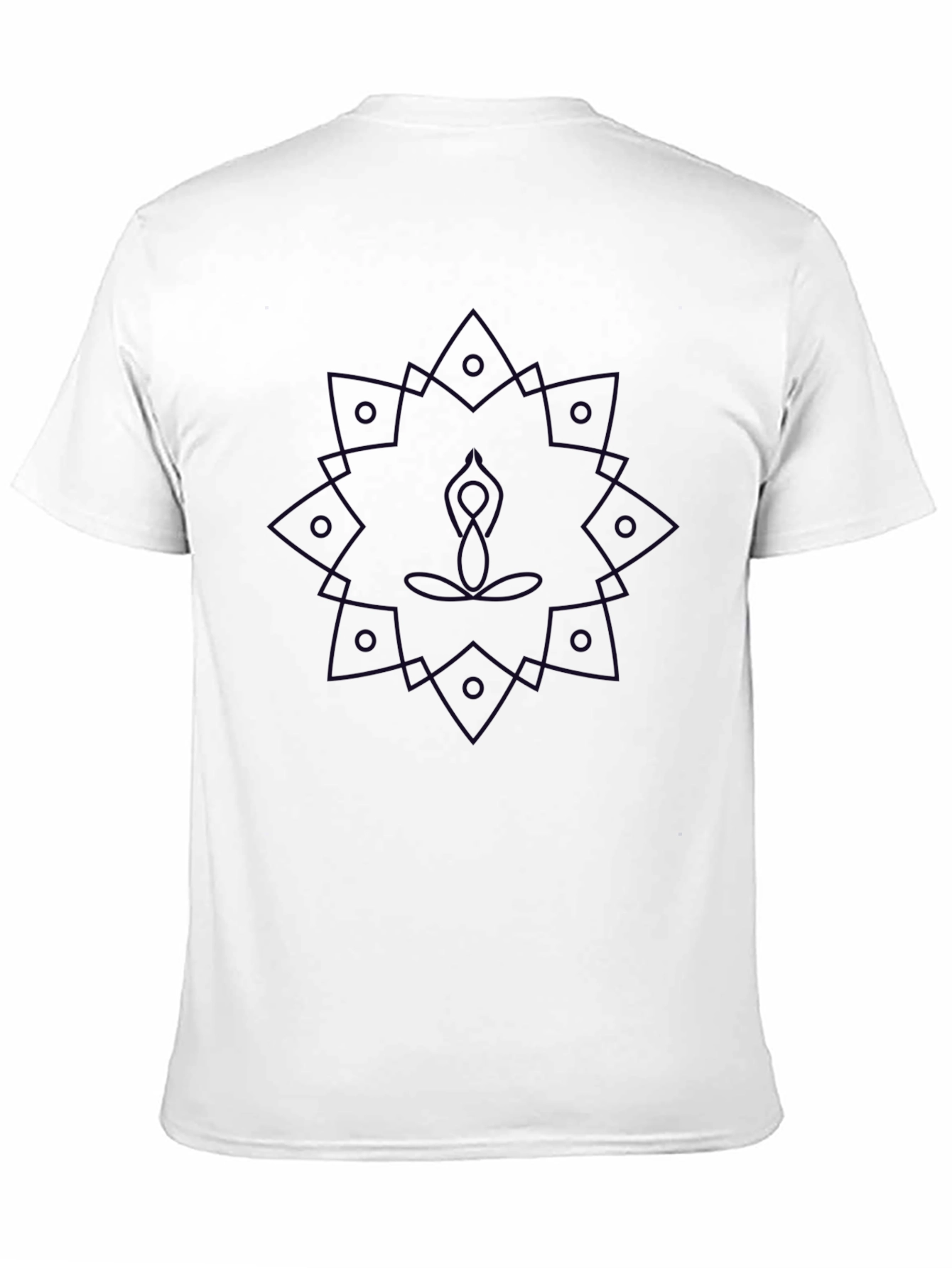 Black Geometric Mandala Yoga Graphic T-Shirt view 11