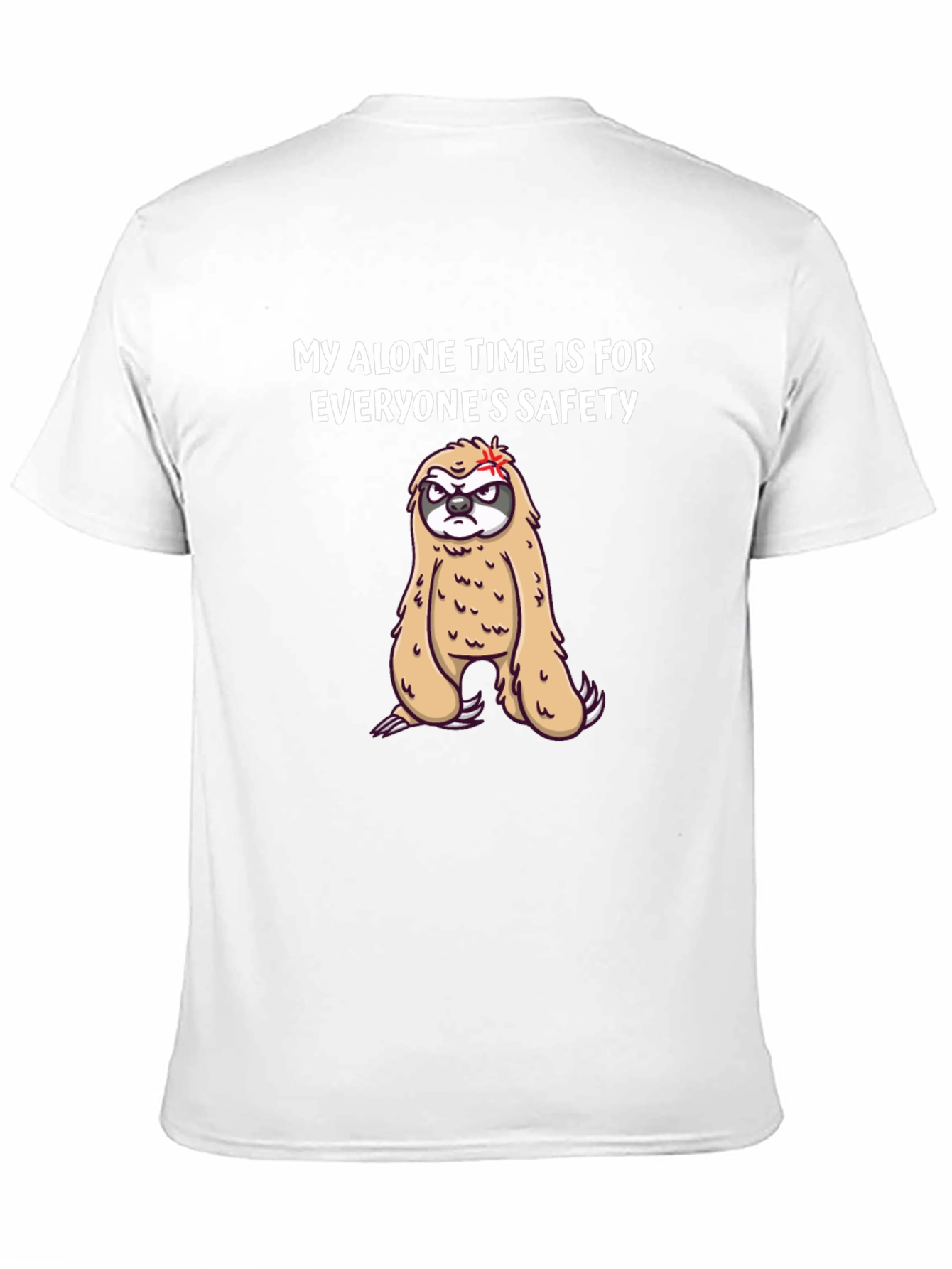 Black Funny Sloth Graphic Tee - Alone Time Safety view 11