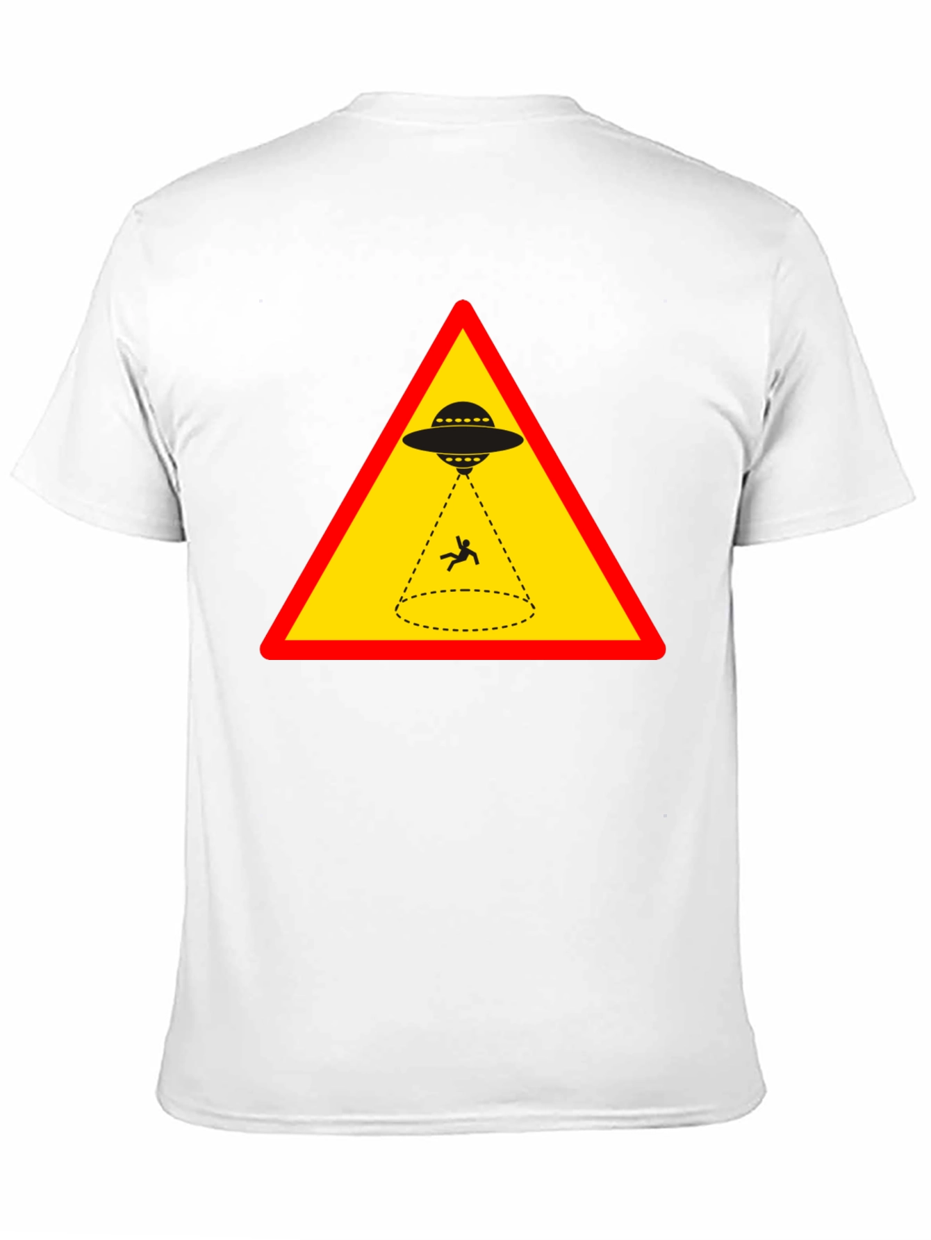 Black Alien Abduction T-Shirt - Warning Sign Graphic view 11