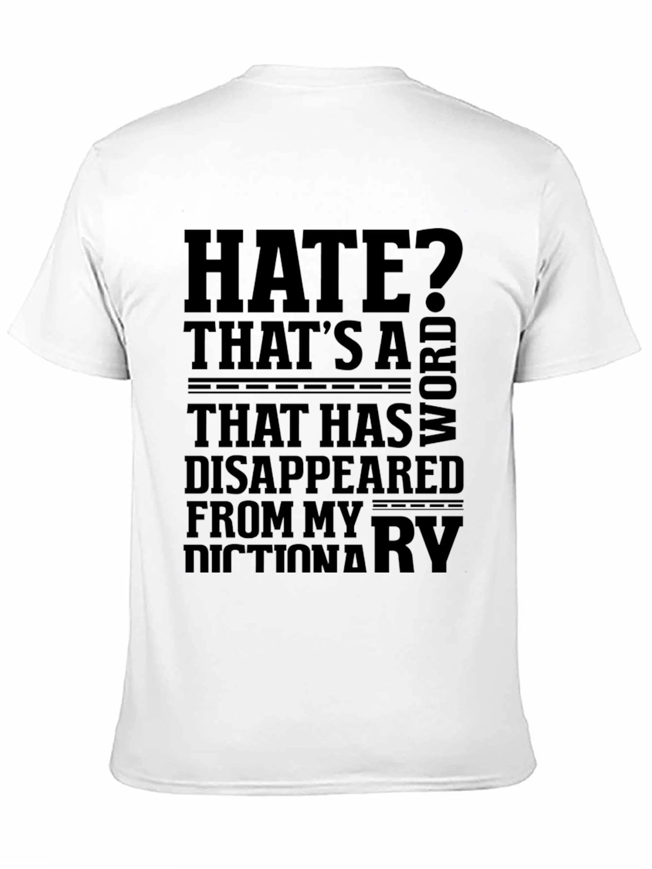 Black Humorous Graphic Tee: 'Hate? That's a Word...' view 11