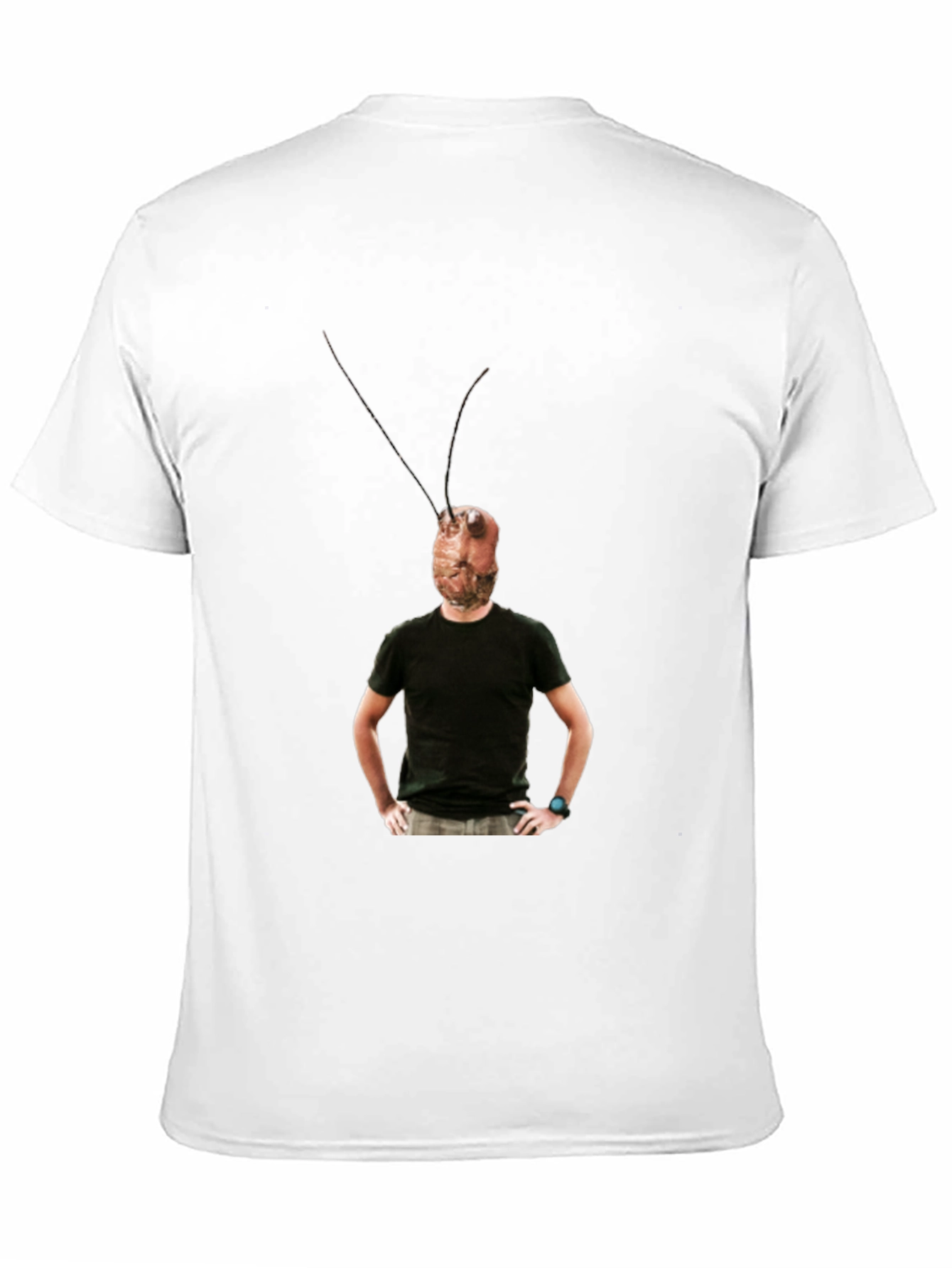 Black Novelty Bug-Head Tee - Adult Humor T-Shirt view 11