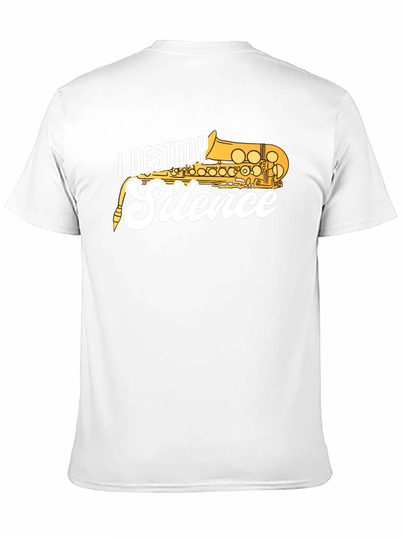 Black I Destroy Silence Saxophone T-Shirt view 11