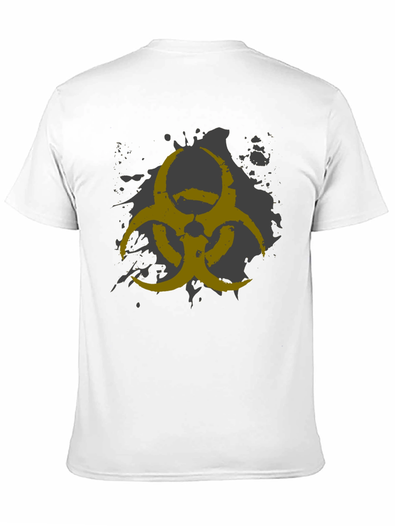 Black Biohazard Symbol Graphic Print Men's Black T-Shirt view 11