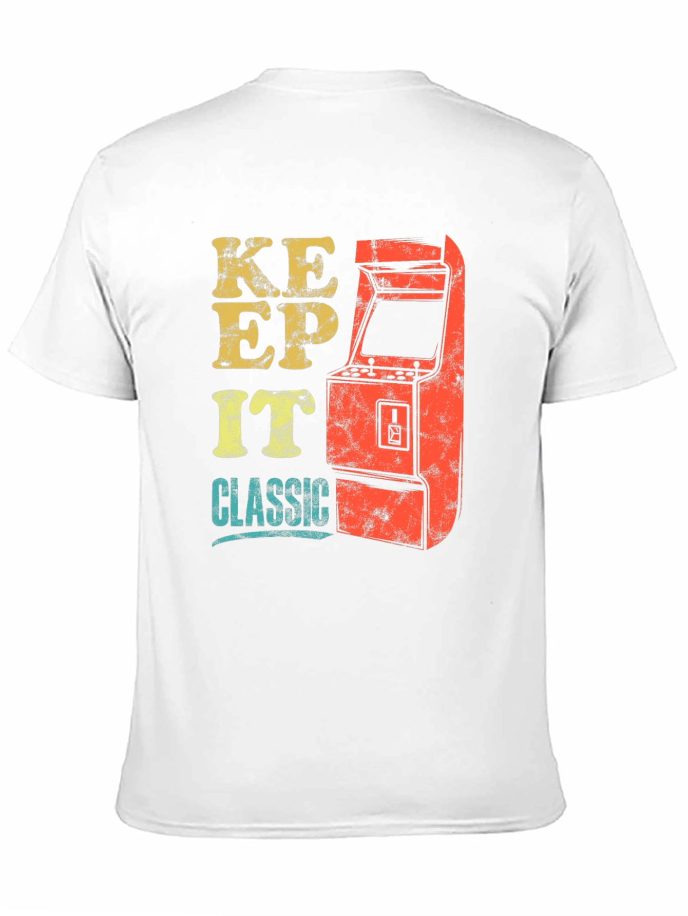 Black Keep It Classic Retro Arcade Gamer T-Shirt view 11