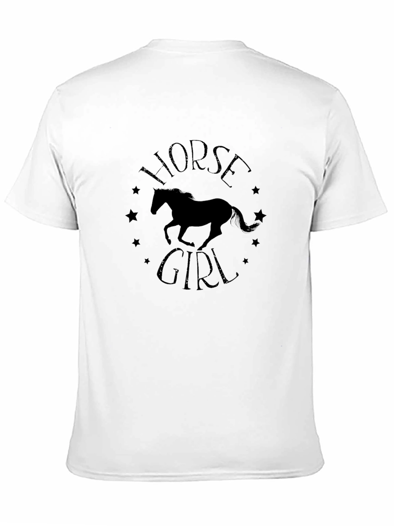 Black Horse Girl Graphic Tee - Black Cotton T-Shirt view 11