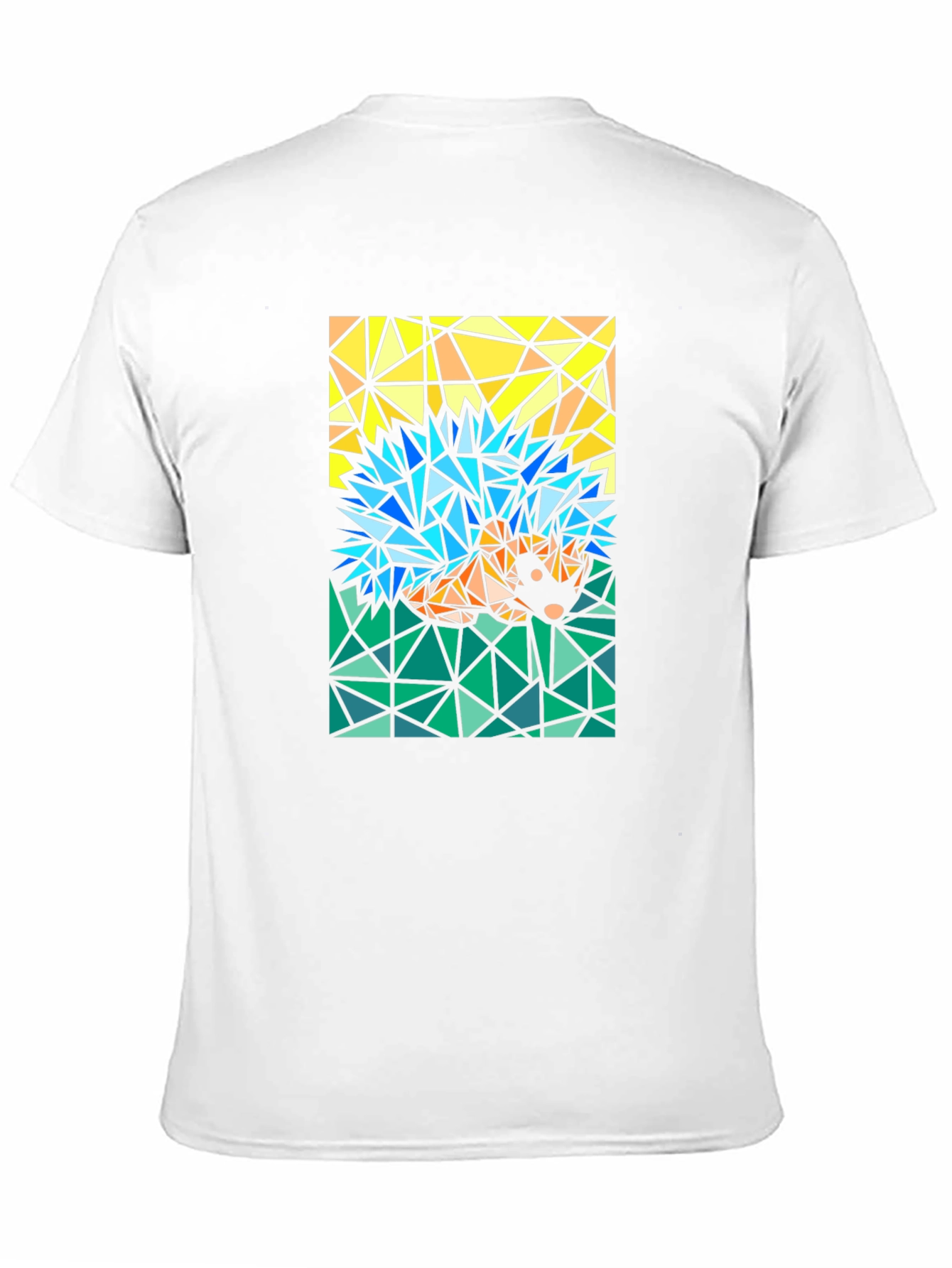 Black Abstract Hedgehog T-Shirt - Geometric Style view 11
