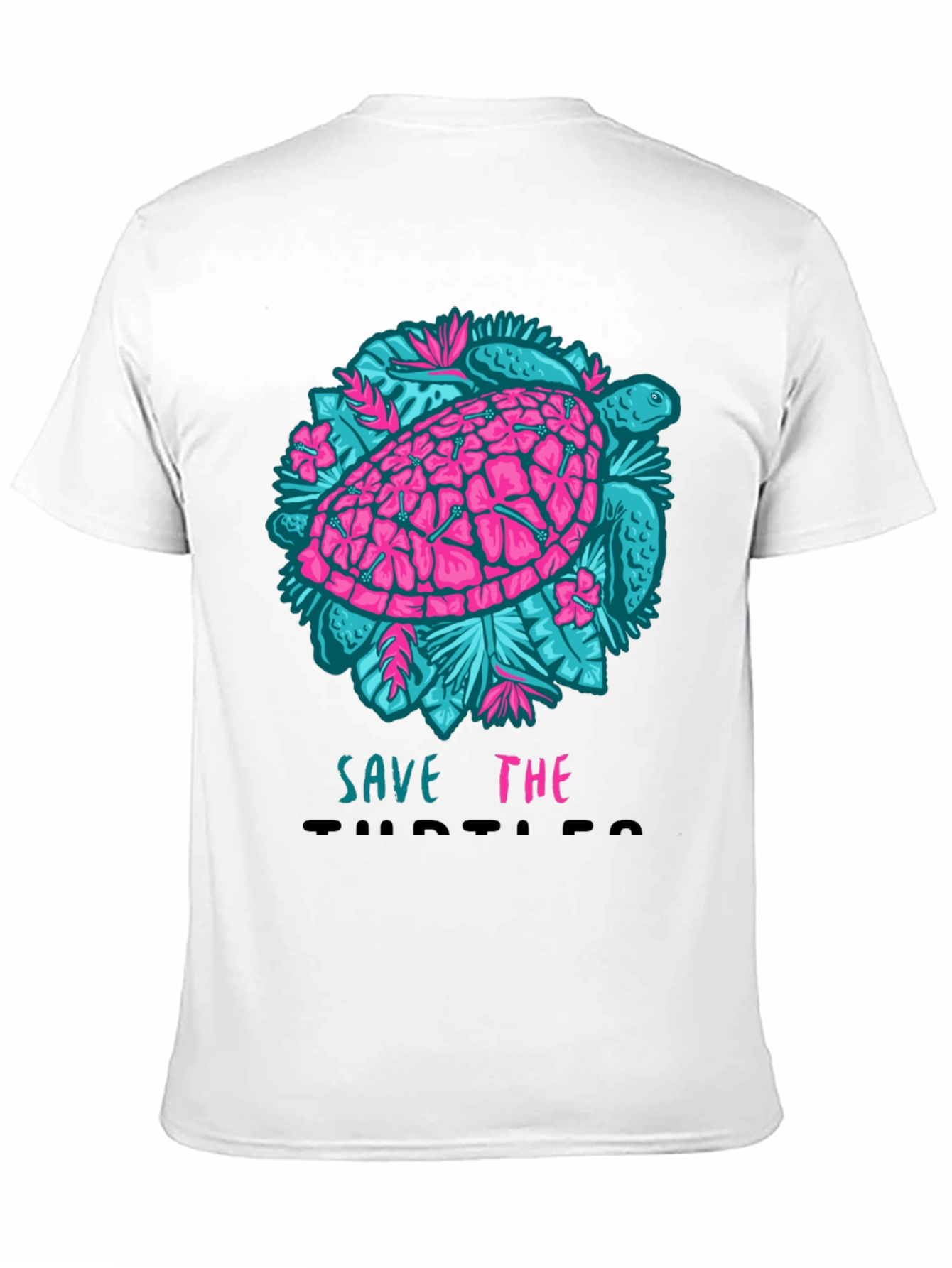 Black Save the Turtles Graphic Tee - Black Cotton T-Shirt view 11