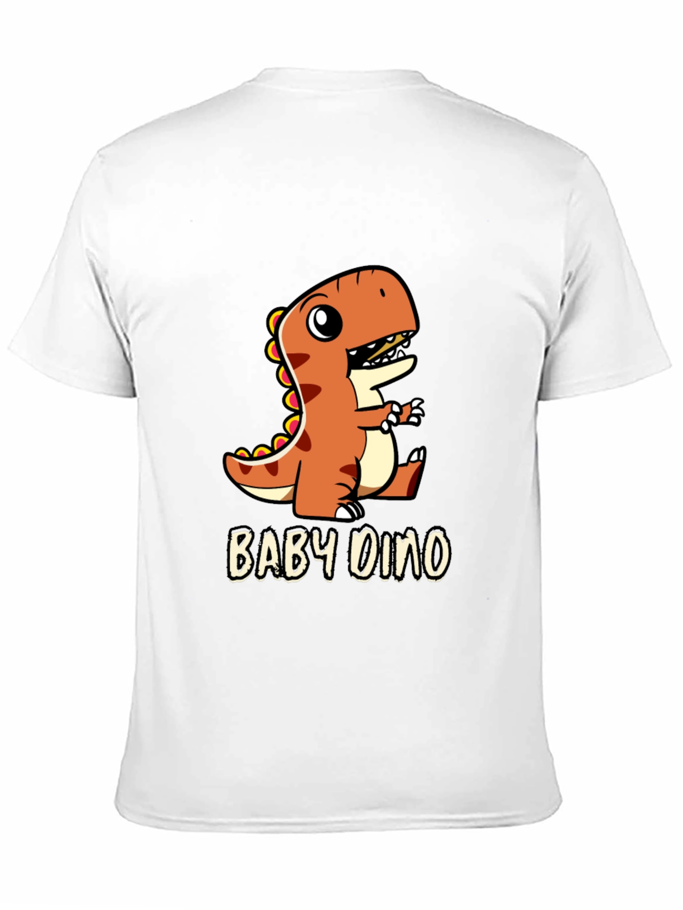 Black Cute Baby Dino Black T-Shirt view 11