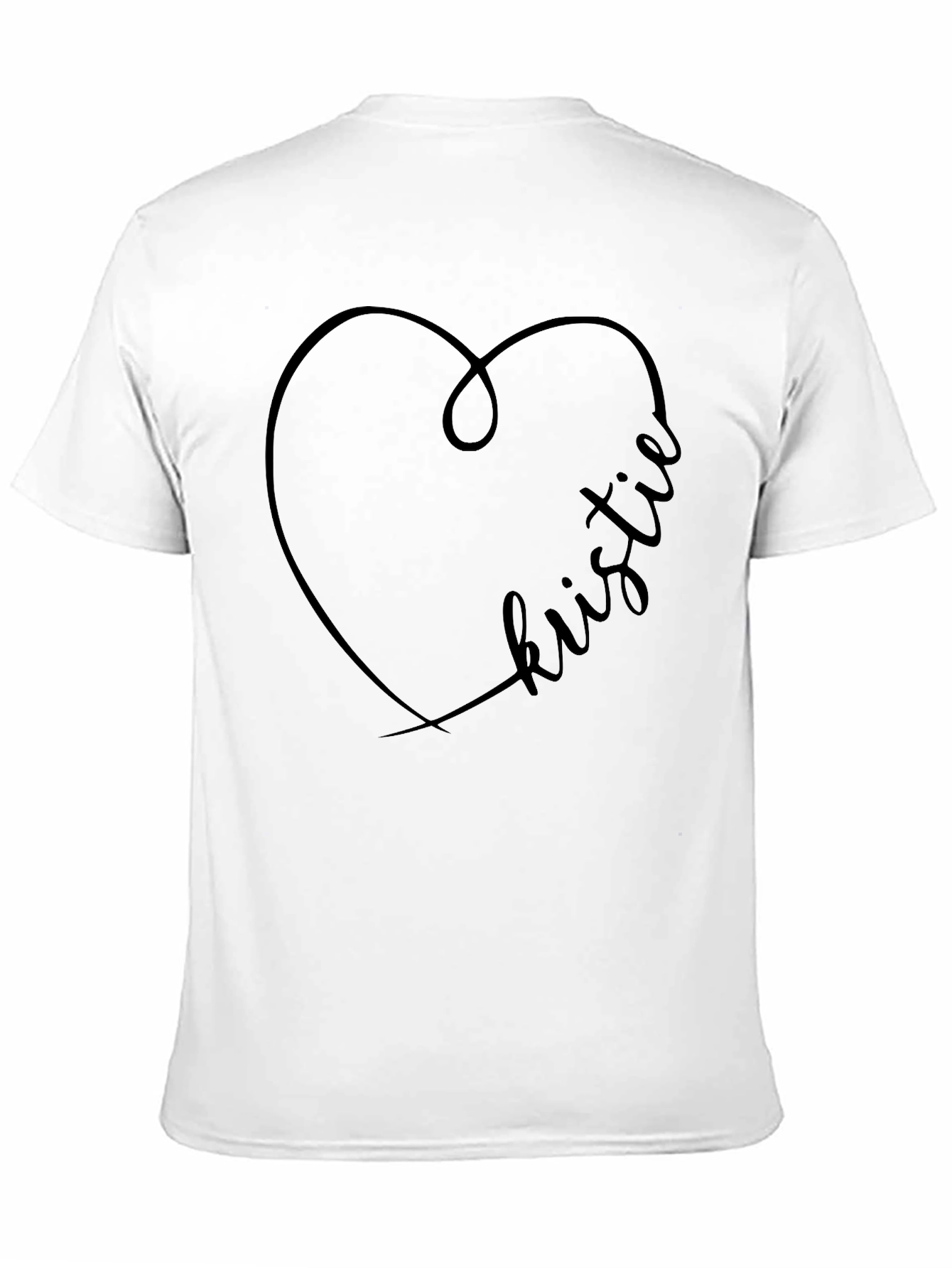 Black Kristie Heart Tee - Personalized Black Shirt view 11