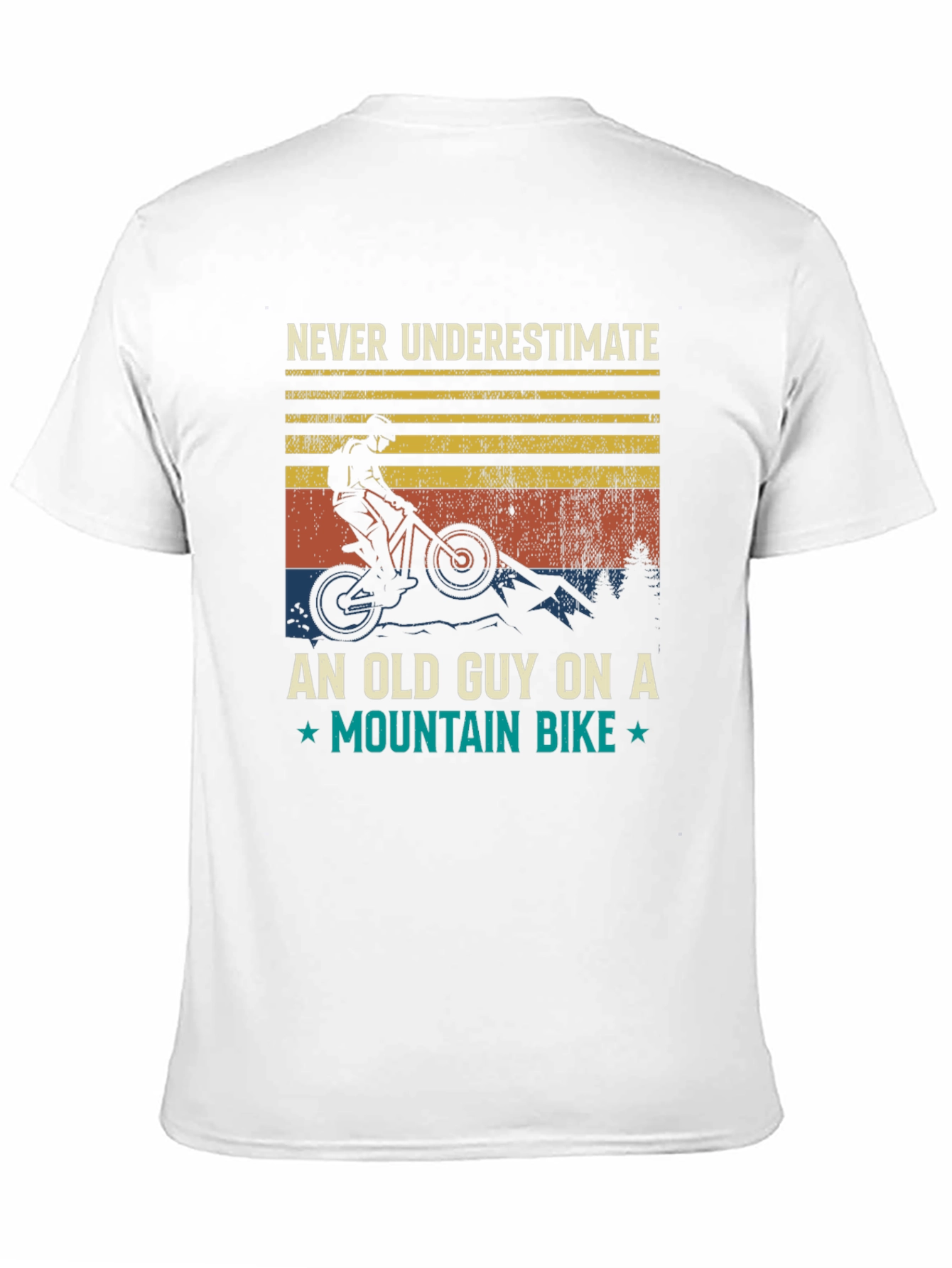 Black Never Underestimate Old Guy Mountain Bike T-Shirt view 11