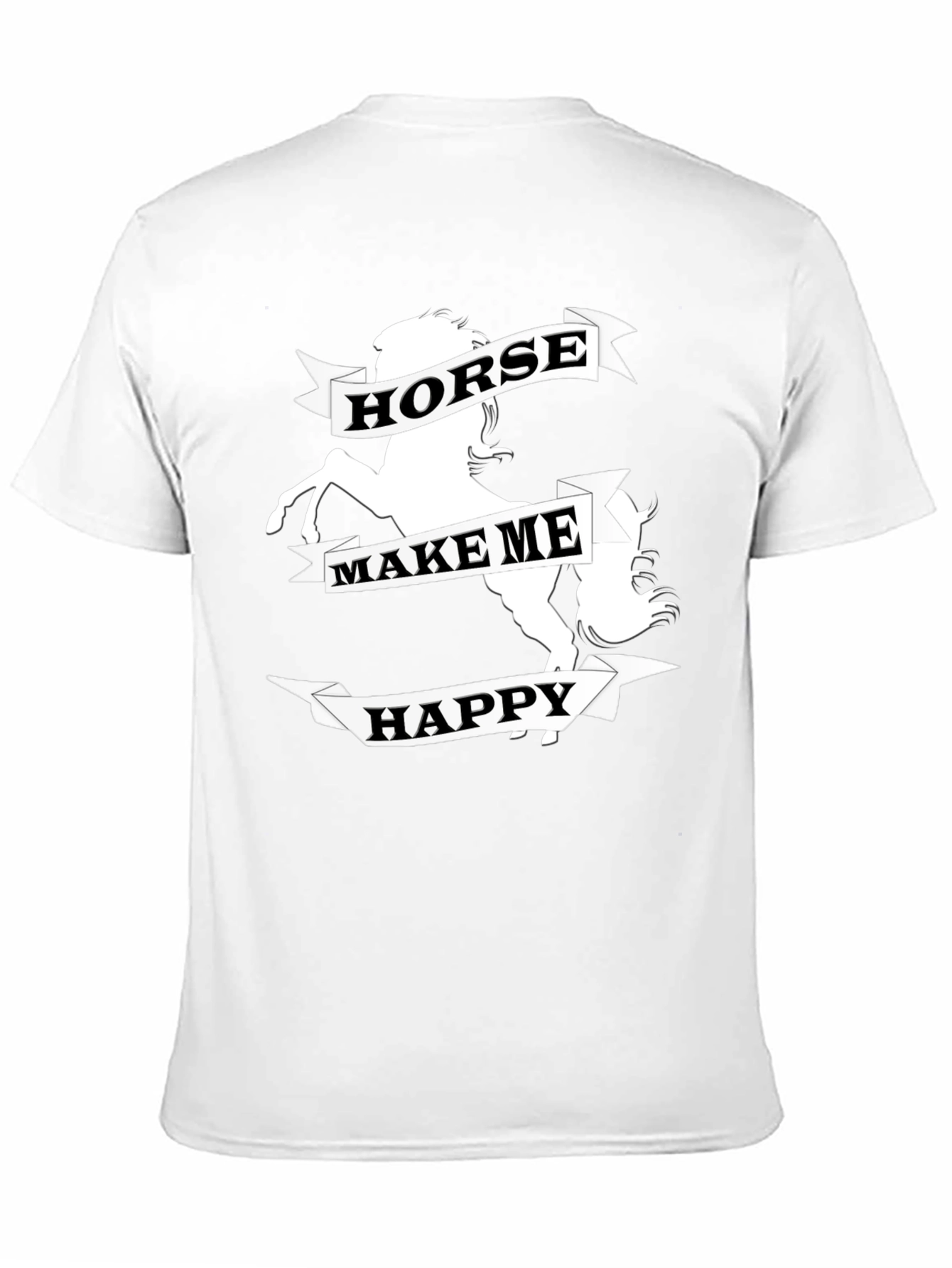 Black Horse Make Me Happy Graphic Tee - Black view 11