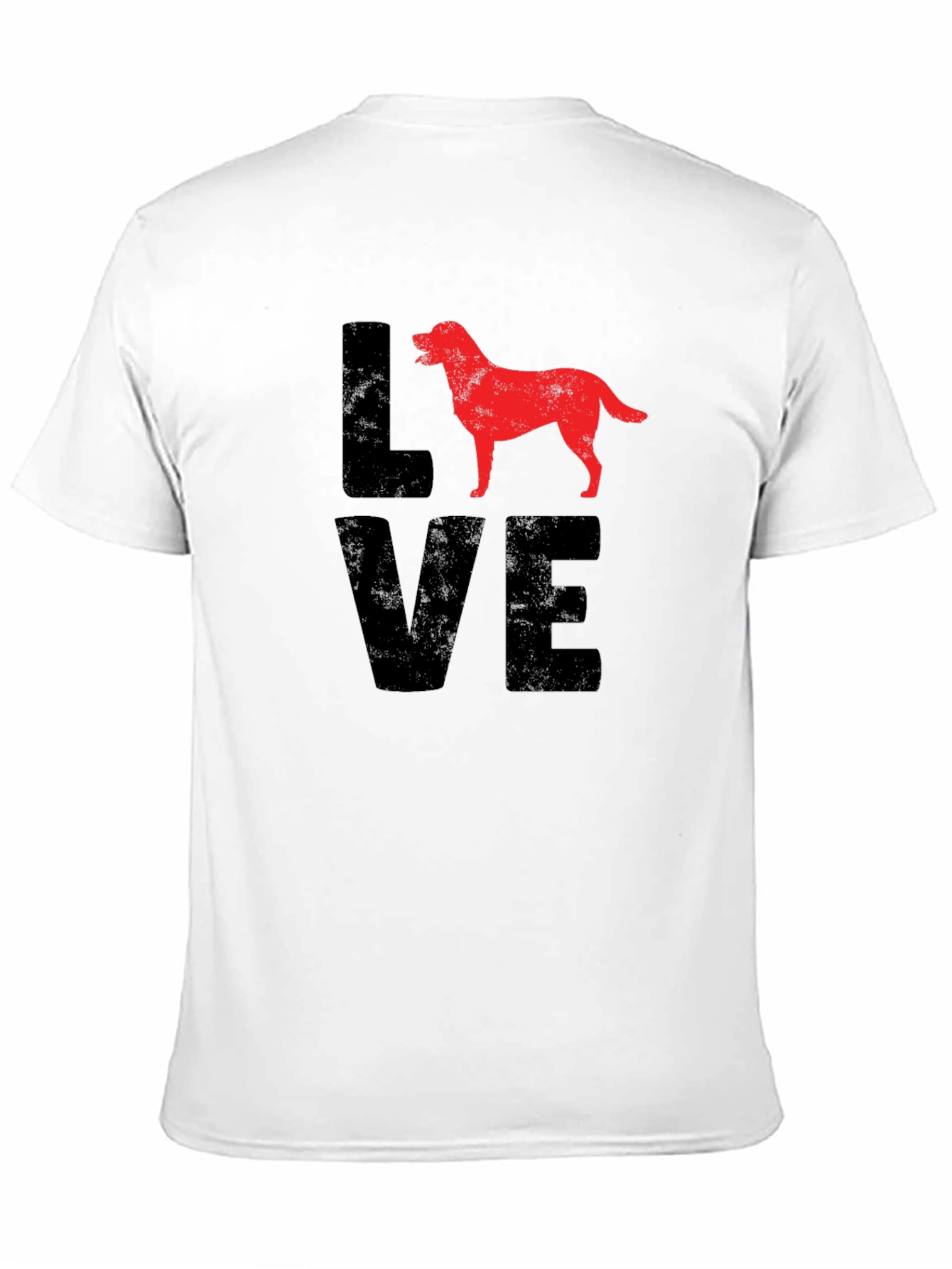 Black Love Dog Graphic Tee - Black Cotton Casual T-Shirt view 11