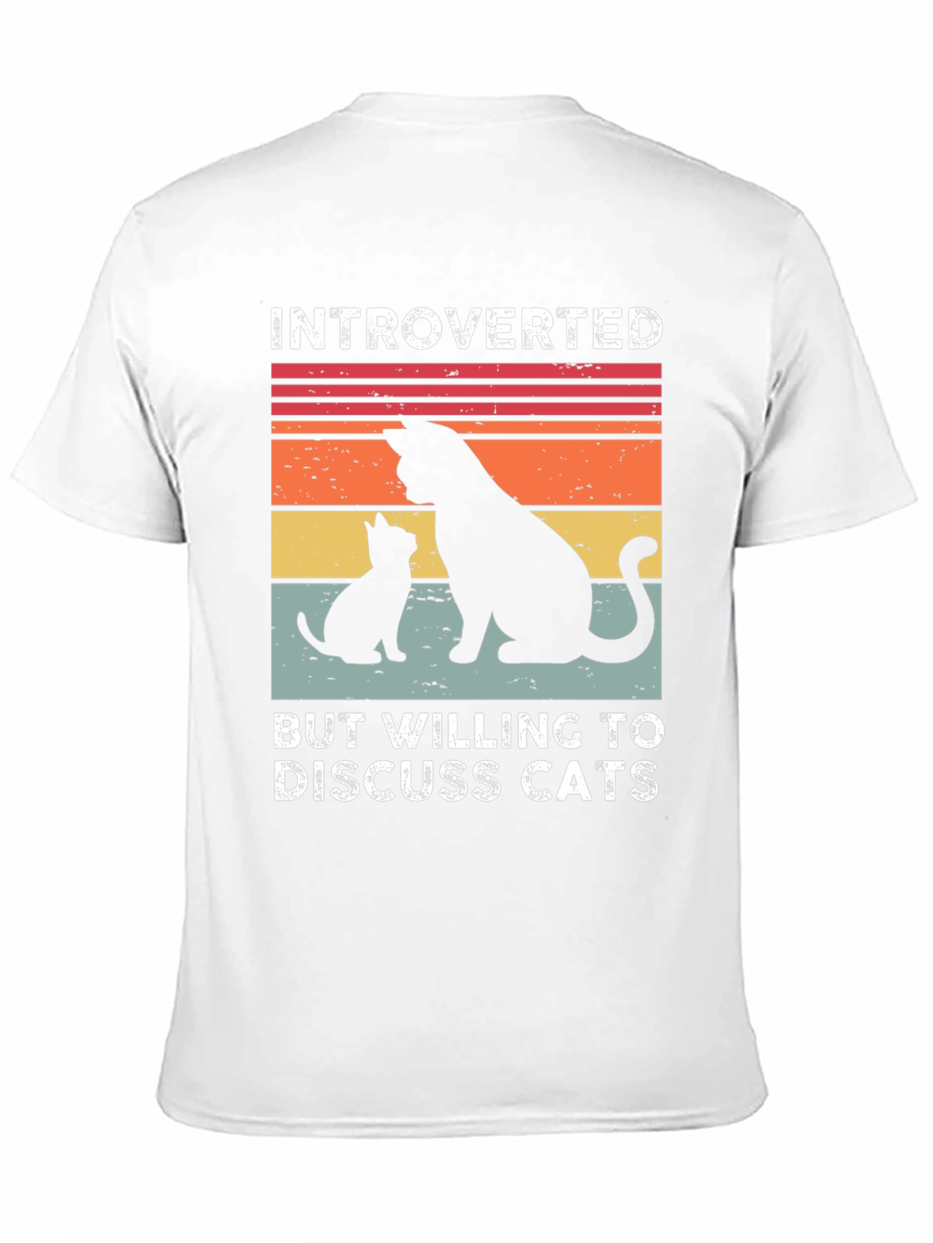 Black Introverted Cat Lover Tee - Discuss Cats! Unisex Shirt view 11